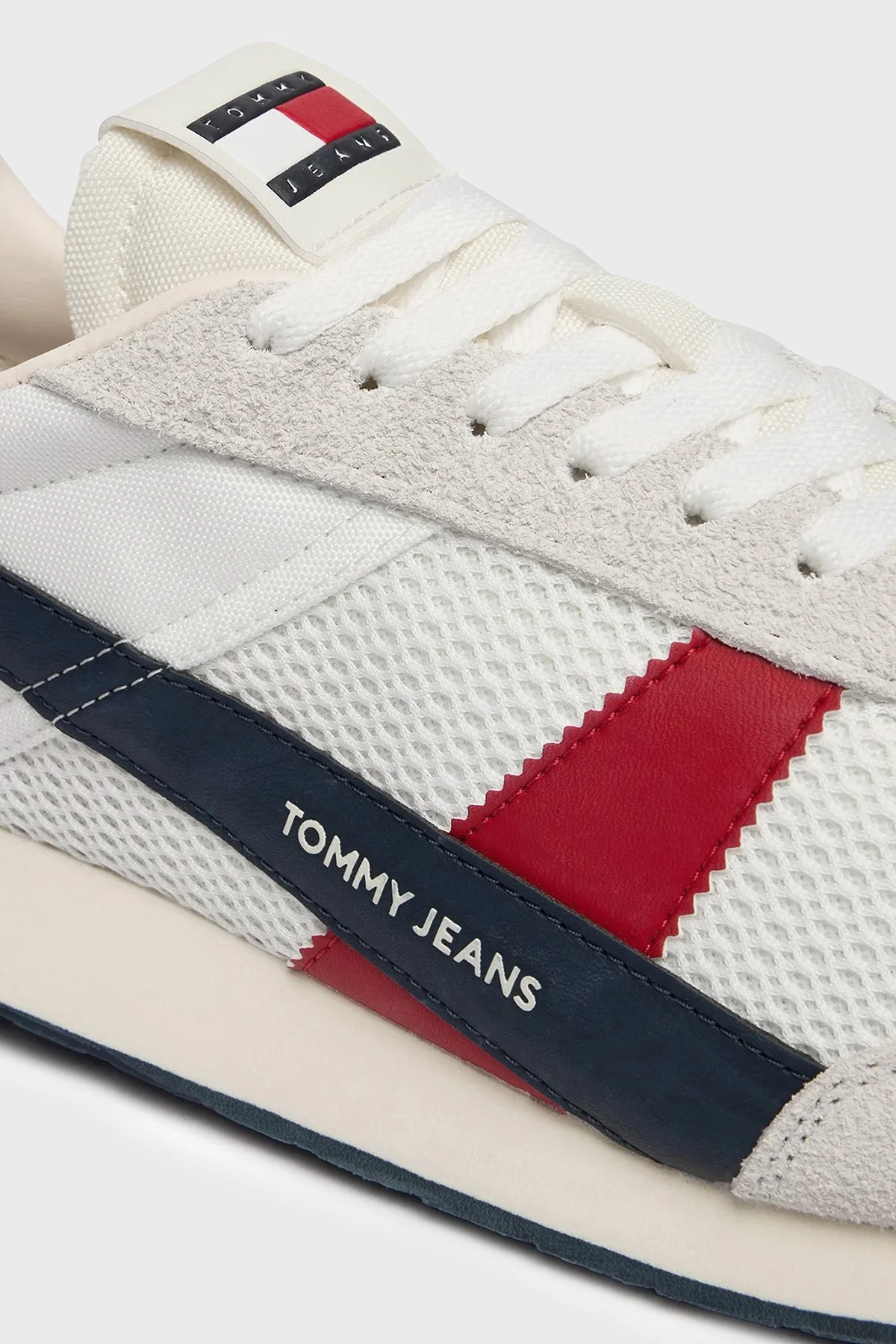 Tommy Jeans Süet Sneaker Erkek Ayakkabı EM0EM01715 0GY BEYAZ-LACİVERT - 6