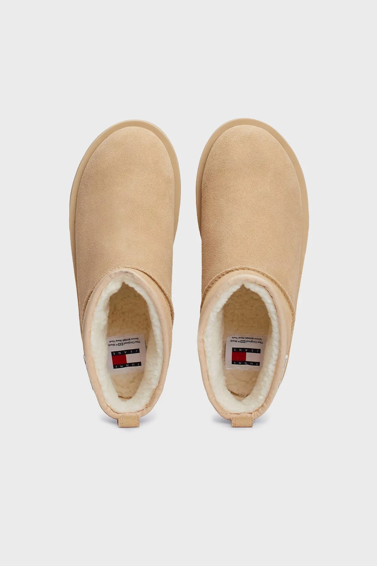 Tommy Jeans Süet Tırtıklı Platform Taban Kısa Bayan Bot EN0EN02599 AB9 BEJ - 5