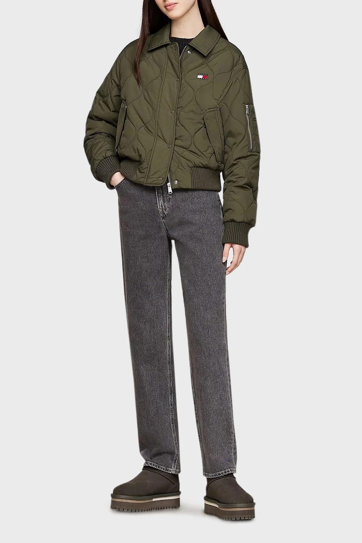 Tommy Jeans Süet Tırtıklı Platform Taban Kısa Kadın Bot EN0EN02599 PL0 KOYU GRİ - 2