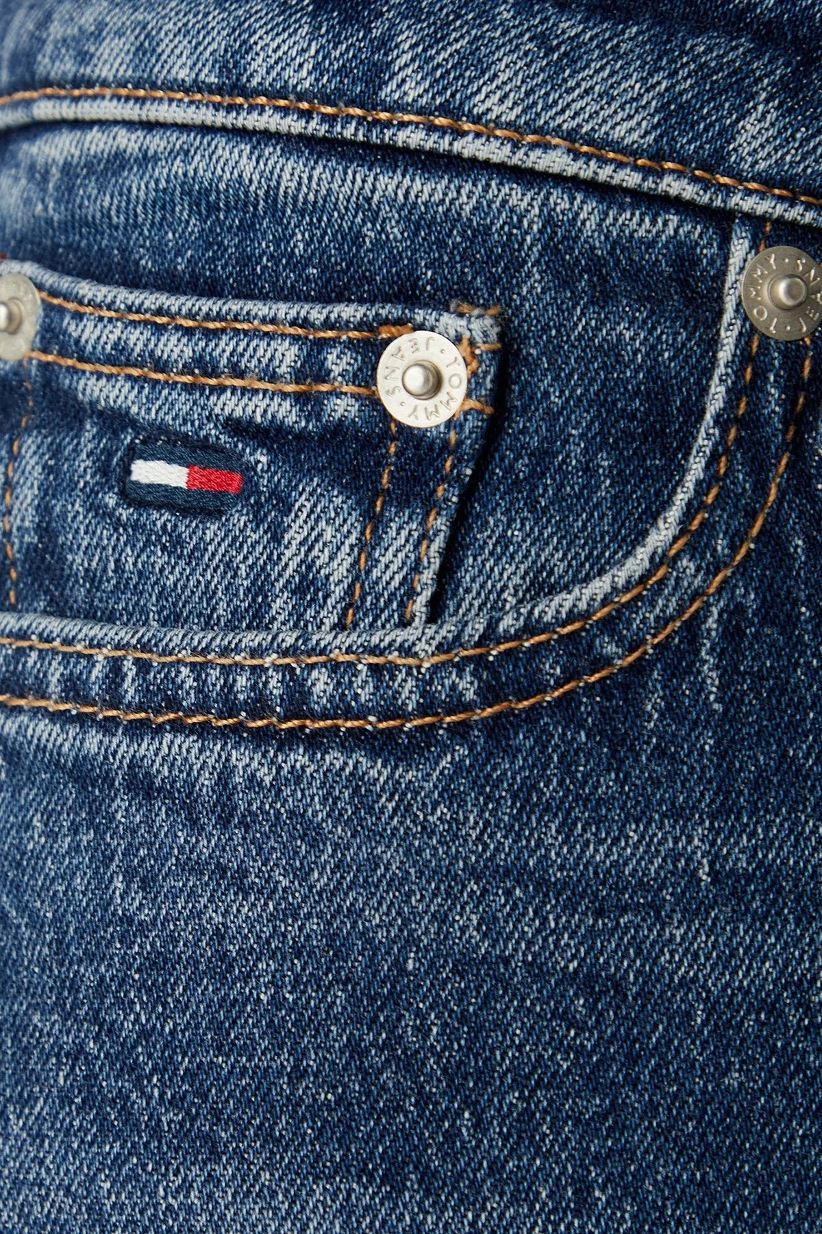 Tommy Jeans Yüksek Bel Pamuklu Wide Leg Jean Kadın Kot Pantolon DW0DW23019 1BK Mavi - 4