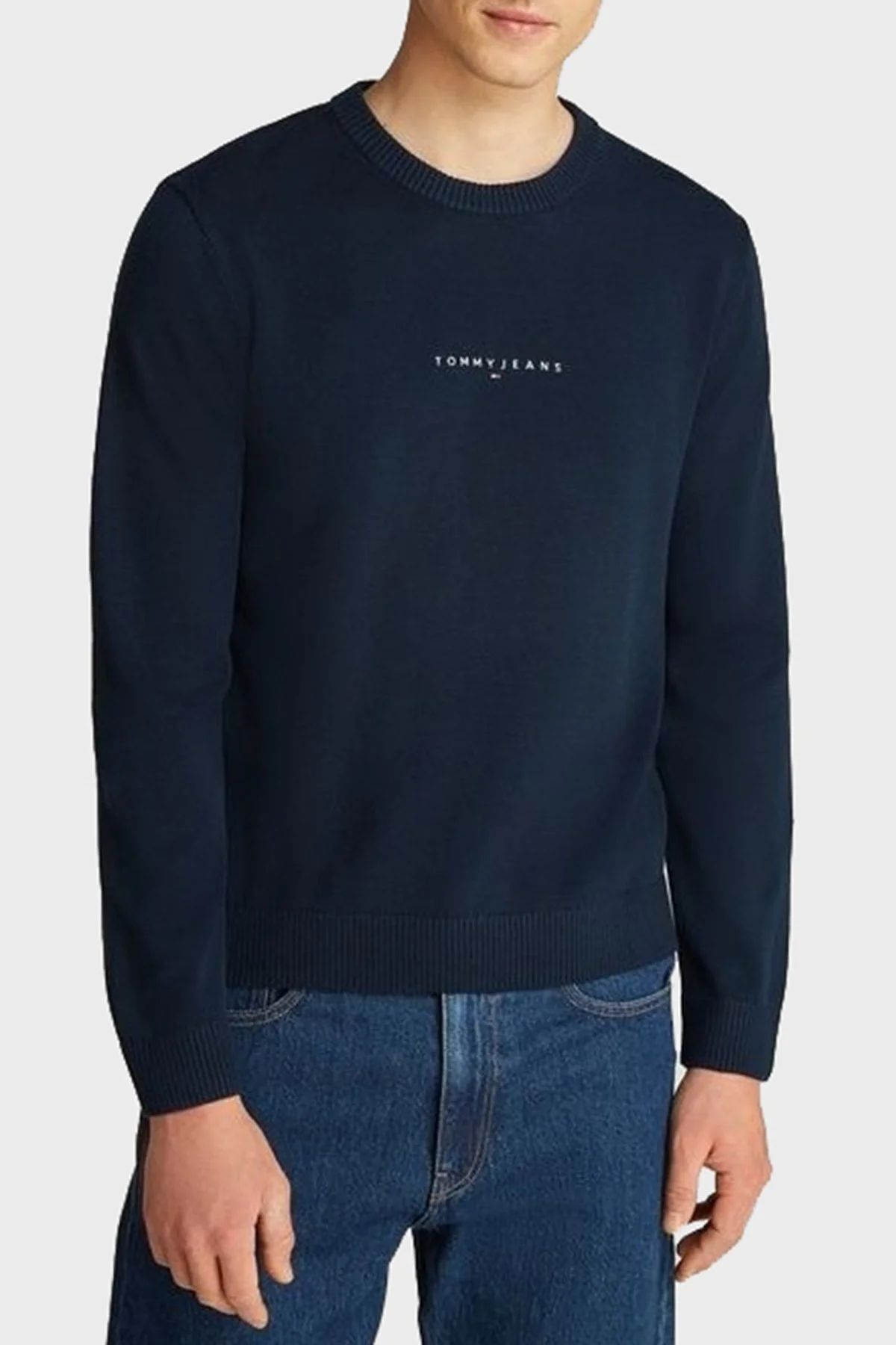 Tommy Jeans Yün Karışımlı Regular Fit Bisiklet Yaka Erkek Kazak DM0DM20299 C1G LACİVERT - 1