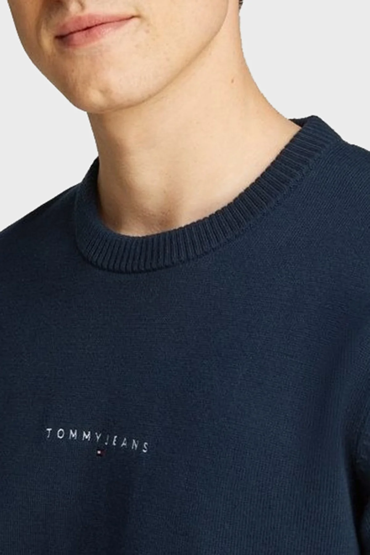 Tommy Jeans Yün Karışımlı Regular Fit Bisiklet Yaka Erkek Kazak DM0DM20299 C1G LACİVERT - 4