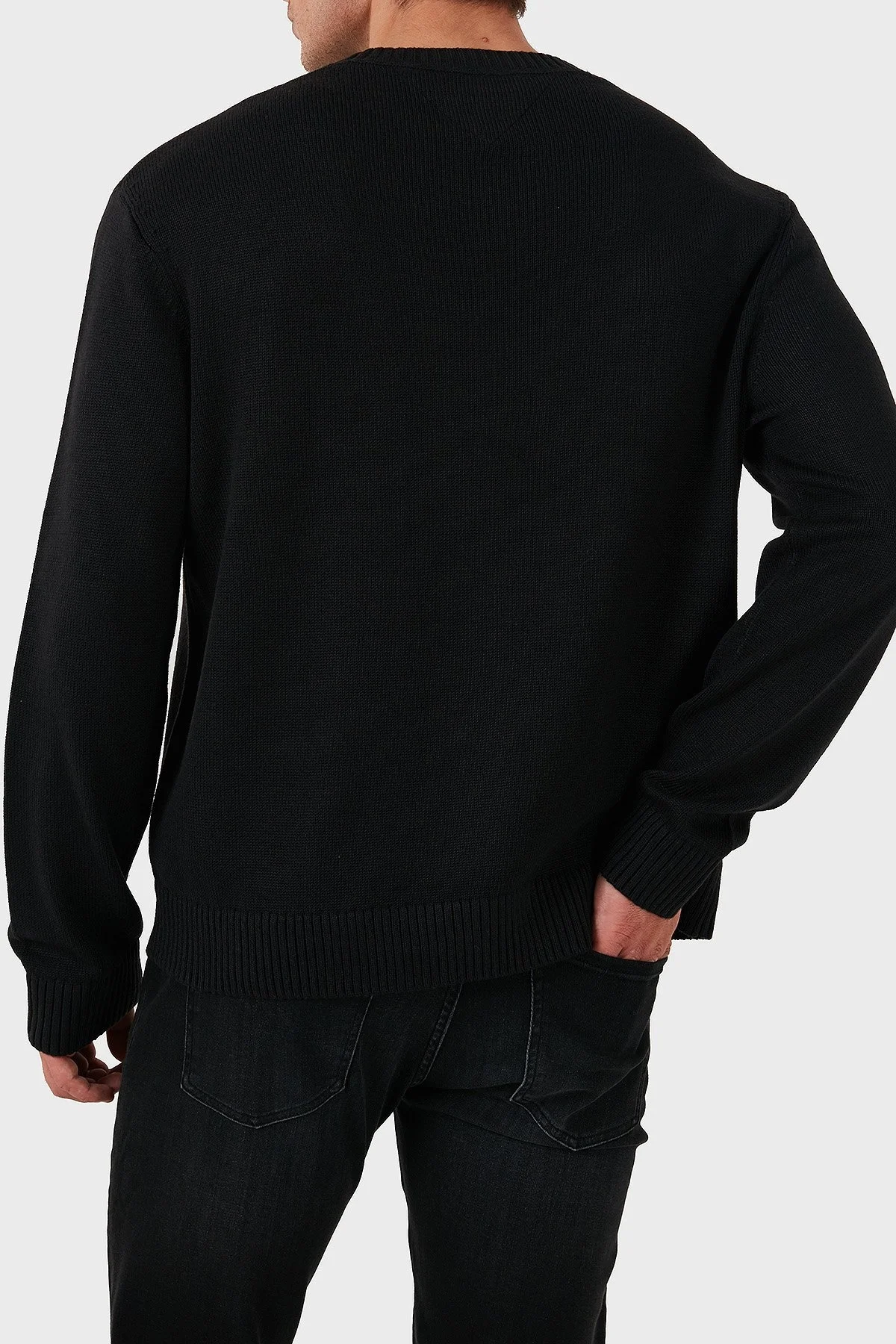 Tommy Jeans Yün Karışımlı Regular Fit Bisiklet Yaka Erkek Kazak DM0DM20706 BDS SİYAH - 2