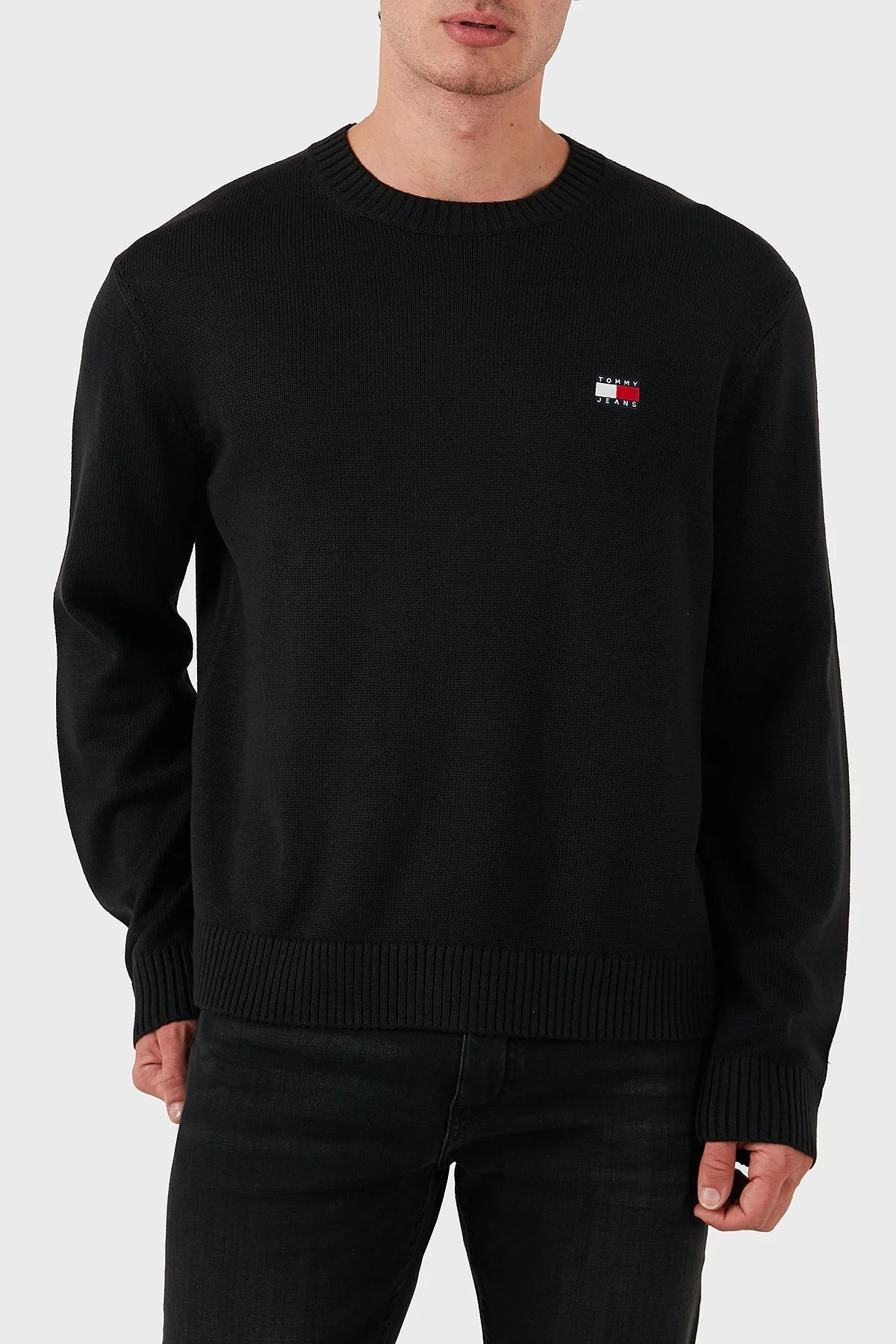 Tommy Jeans Yün Karışımlı Regular Fit Bisiklet Yaka Erkek Kazak DM0DM20706 BDS SİYAH - 4