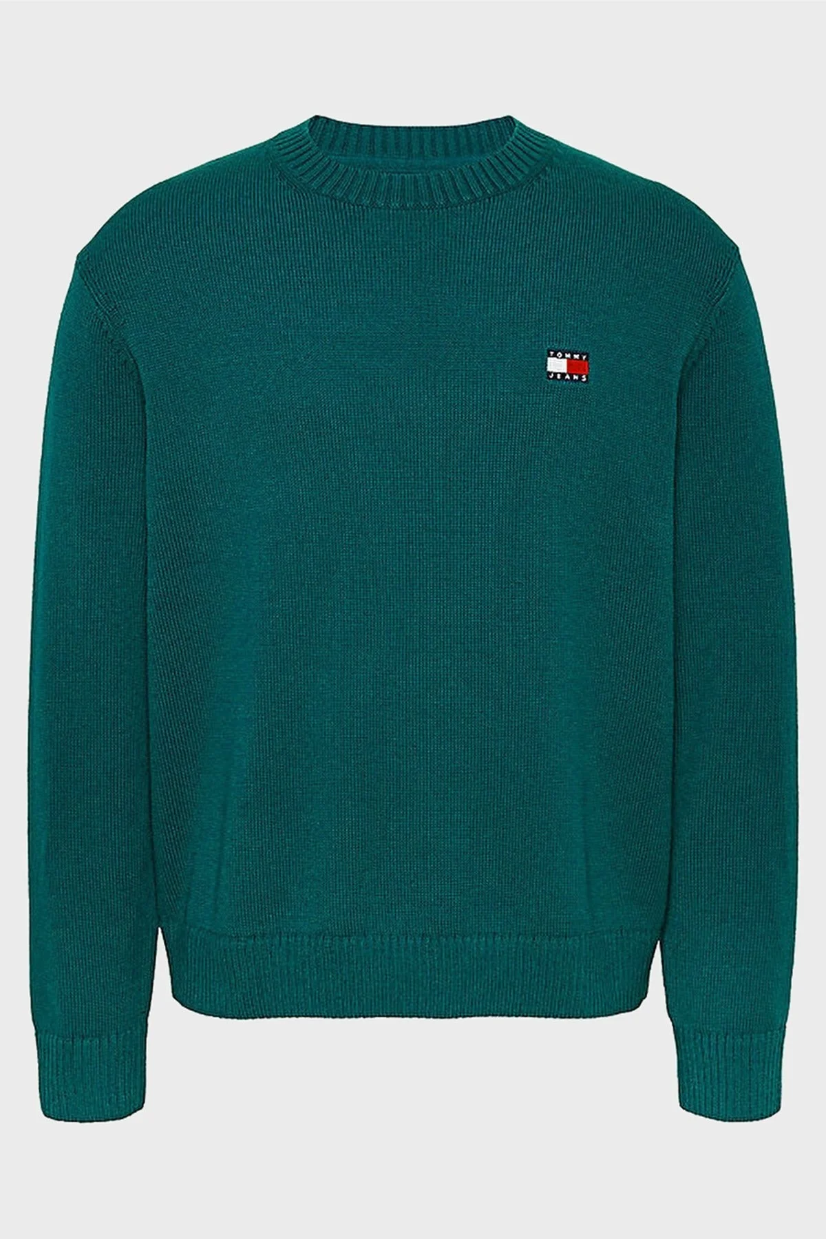 Tommy Jeans Yün Karışımlı Regular Fit Bisiklet Yaka Erkek Kazak DM0DM20706 CWG KOYU YEŞİL - 10