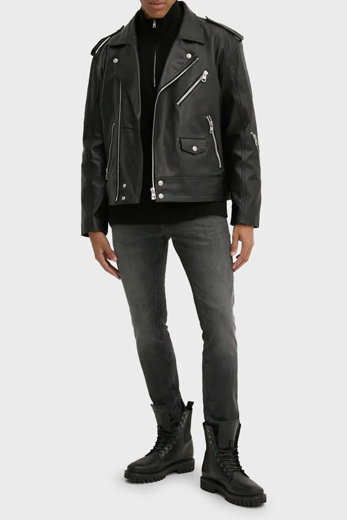 Tommy Jeans Yün Karışımlı Regular Fit Yarım Fermuarlı Dik Yaka Erkek Sweat DM0DM19437 BDS SİYAH - 2