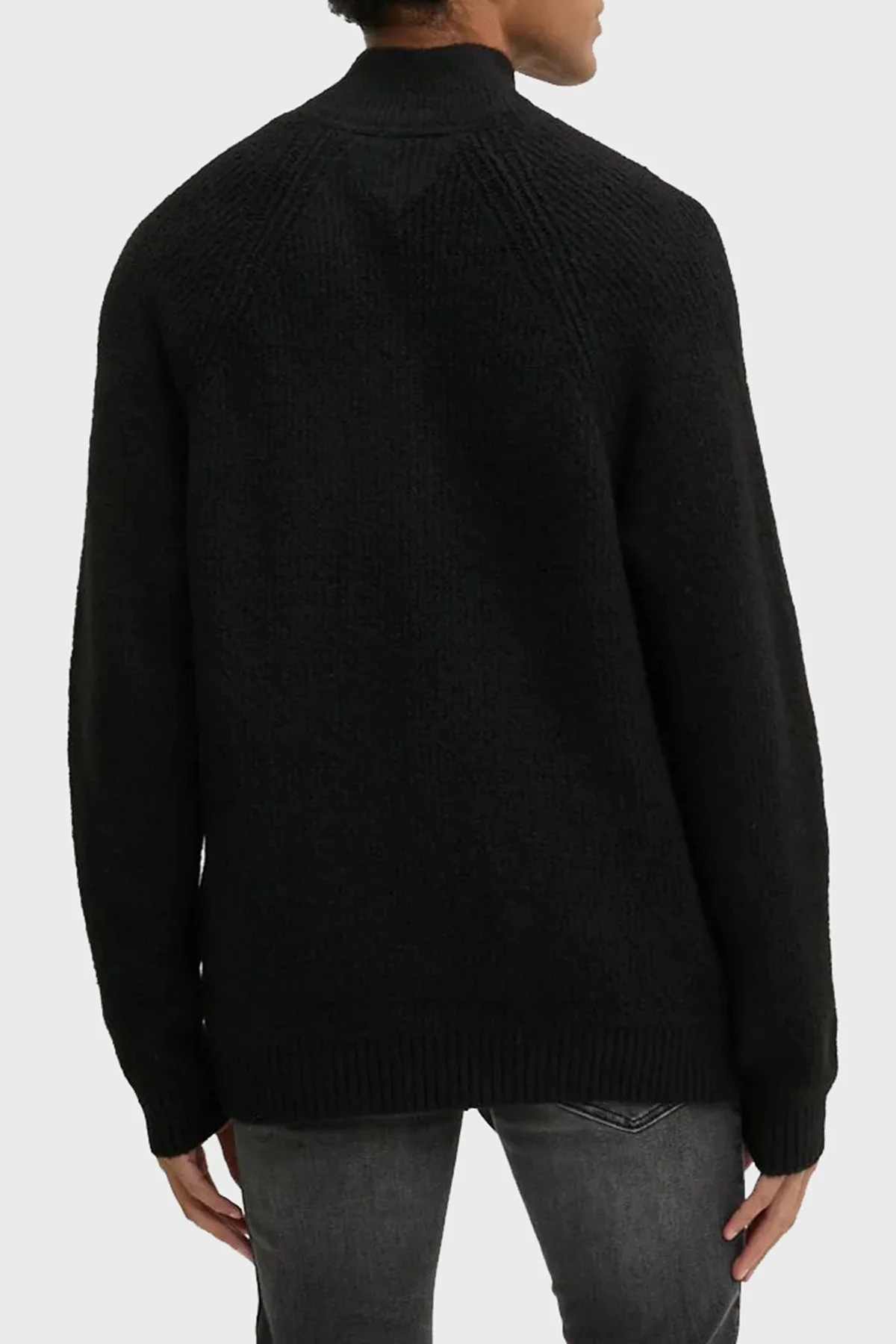 Tommy Jeans Yün Karışımlı Regular Fit Yarım Fermuarlı Dik Yaka Erkek Sweat DM0DM19437 BDS SİYAH - 3