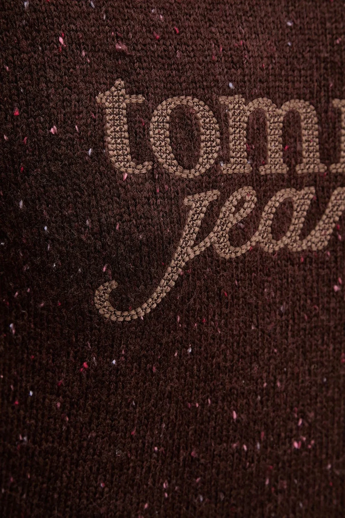 Tommy Jeans Yün Karışımlı Relaxed Fit Balıkçı Yaka Logolu Bayan Kazak DW0DW21687 GS7 KAHVE - 5