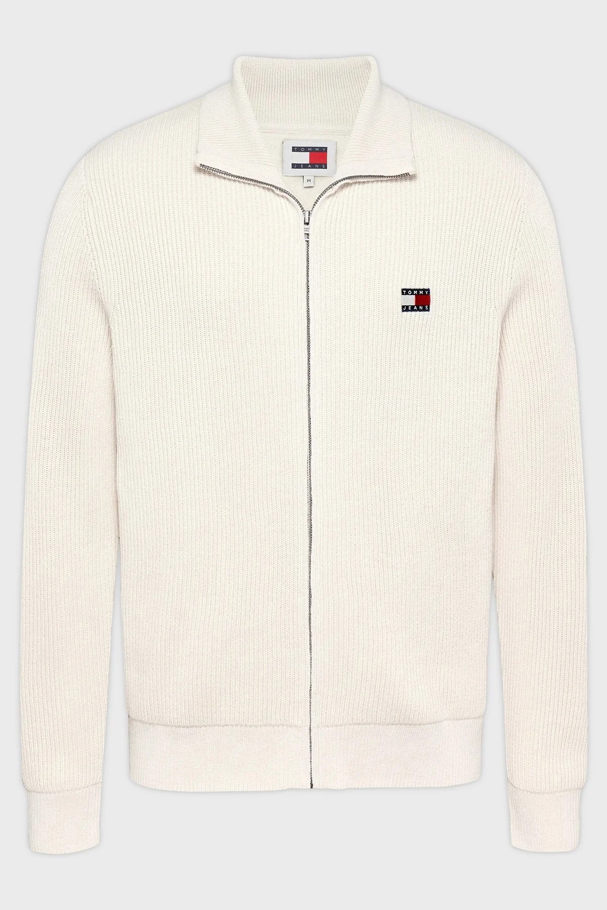 Tommy Jeans Yün Karışımlı Slim Fit Dik Yaka Fermuarlı Erkek Sweat DM0DM19435 ACG BEJ - 5