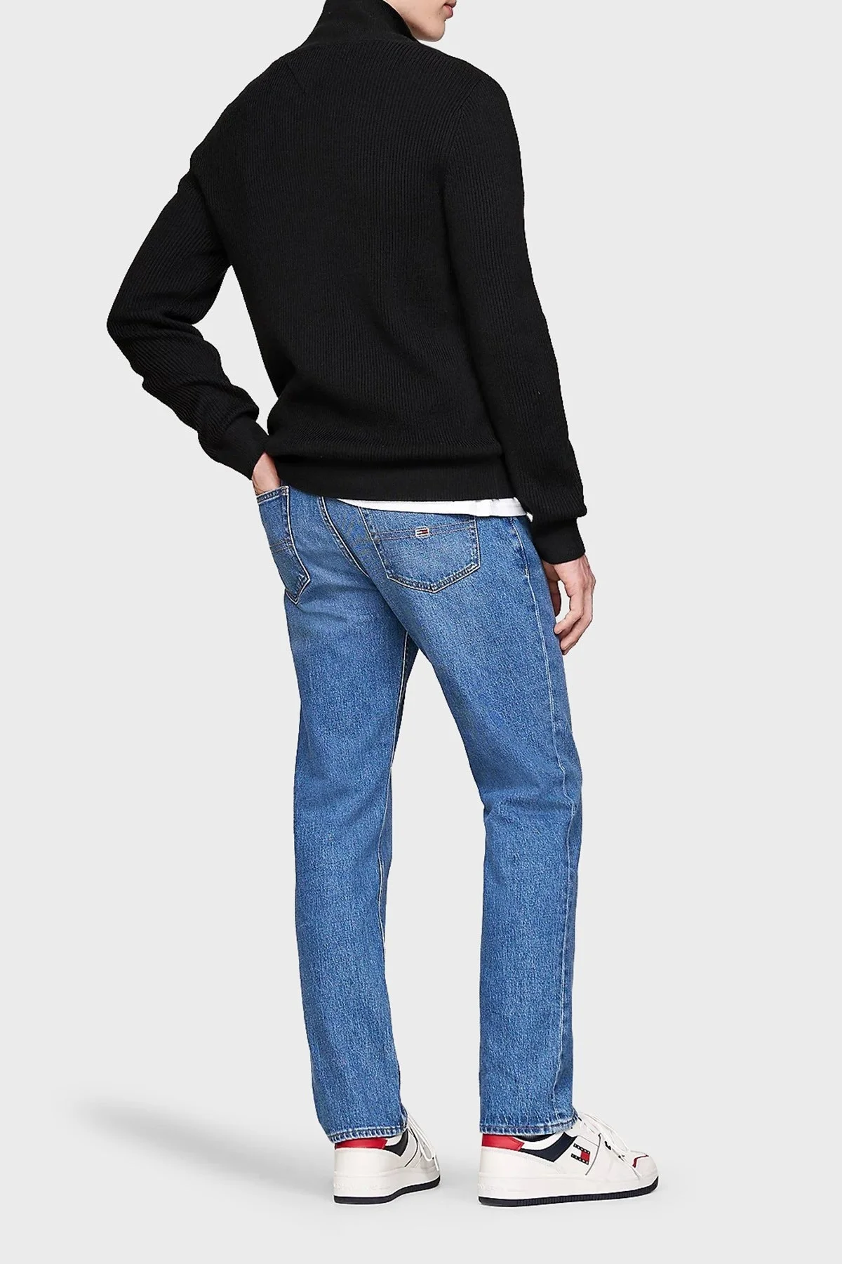 Tommy Jeans Yün Karışımlı Slim Fit Dik Yaka Fermuarlı Erkek Sweat DM0DM19435 BDS SİYAH - 2