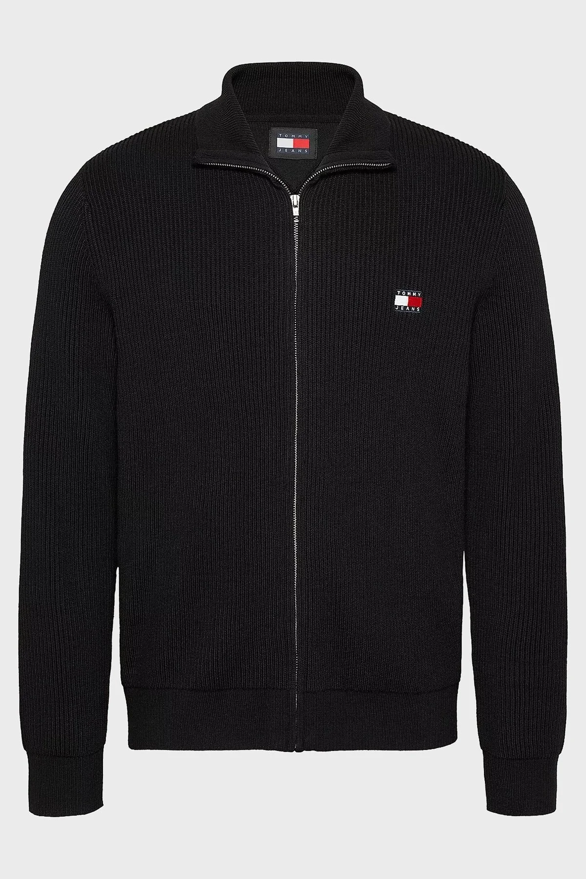 Tommy Jeans Yün Karışımlı Slim Fit Dik Yaka Fermuarlı Erkek Sweat DM0DM19435 BDS SİYAH - 5