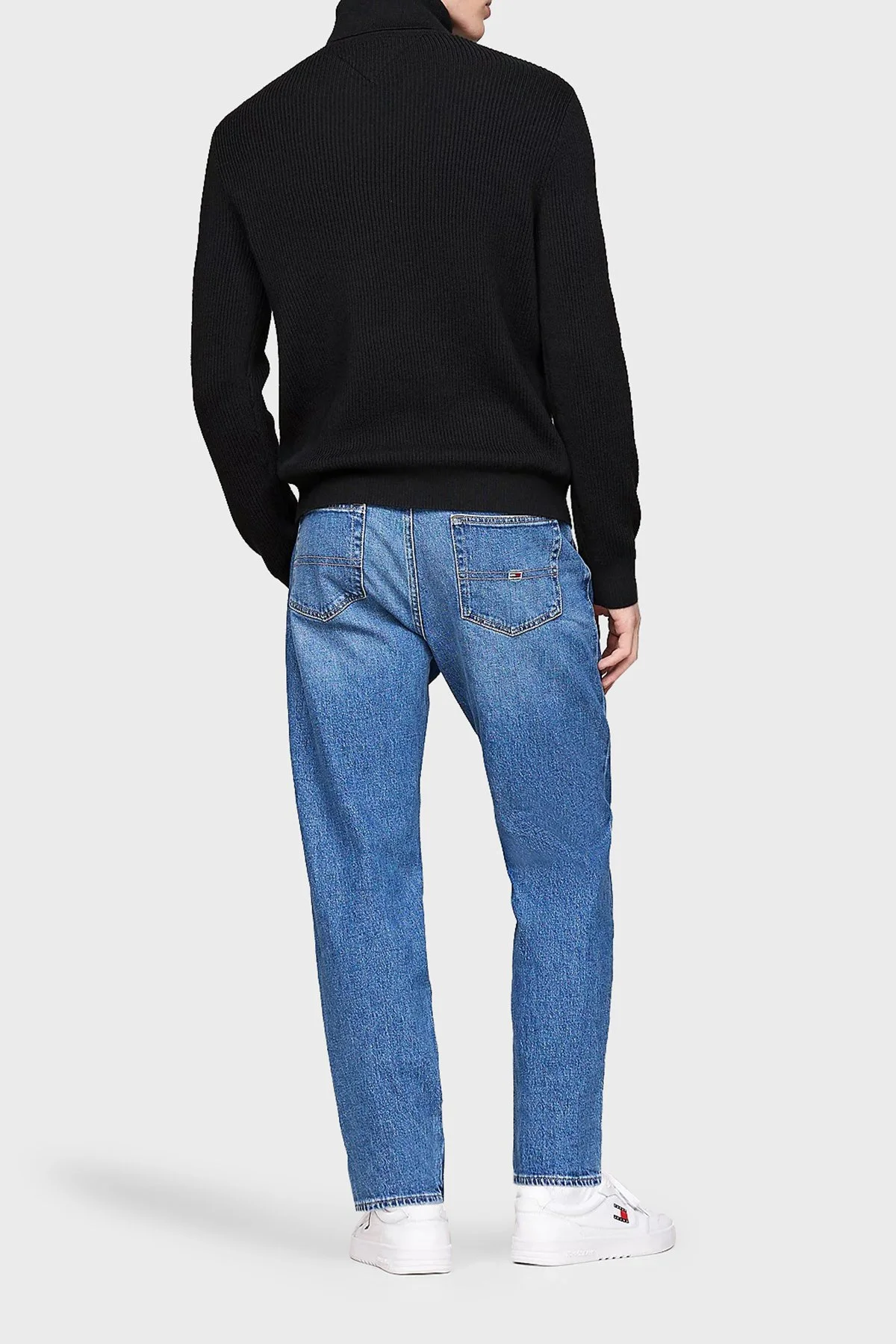 Tommy Jeans Yünlü Slim Fit Balıkçı Yaka Erkek Kazak DM0DM19434 BDS SİYAH - 7