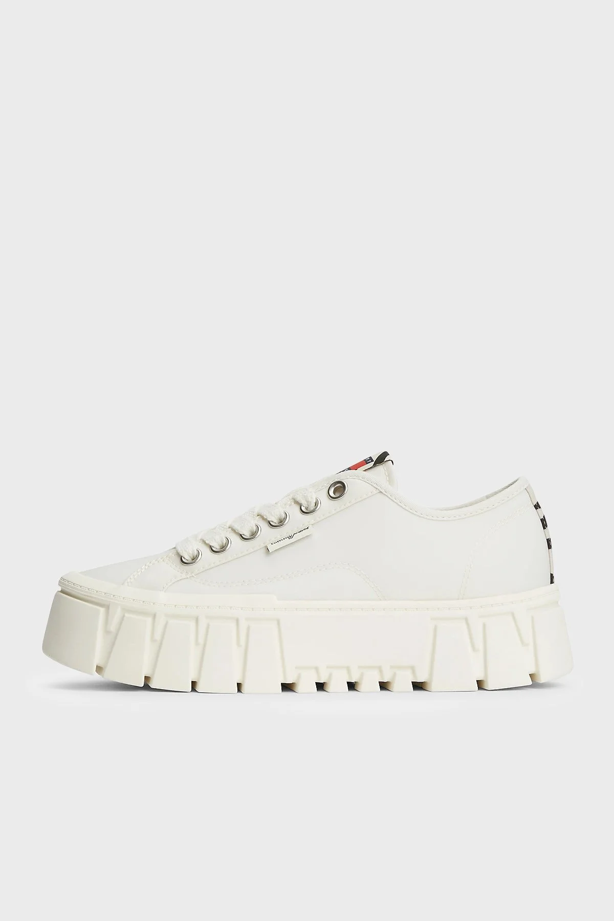 Tommy Jeans Zebra Desenli Platform Sneaker Kadın Ayakkabı EN0EN03070 YBI Beyaz - 2