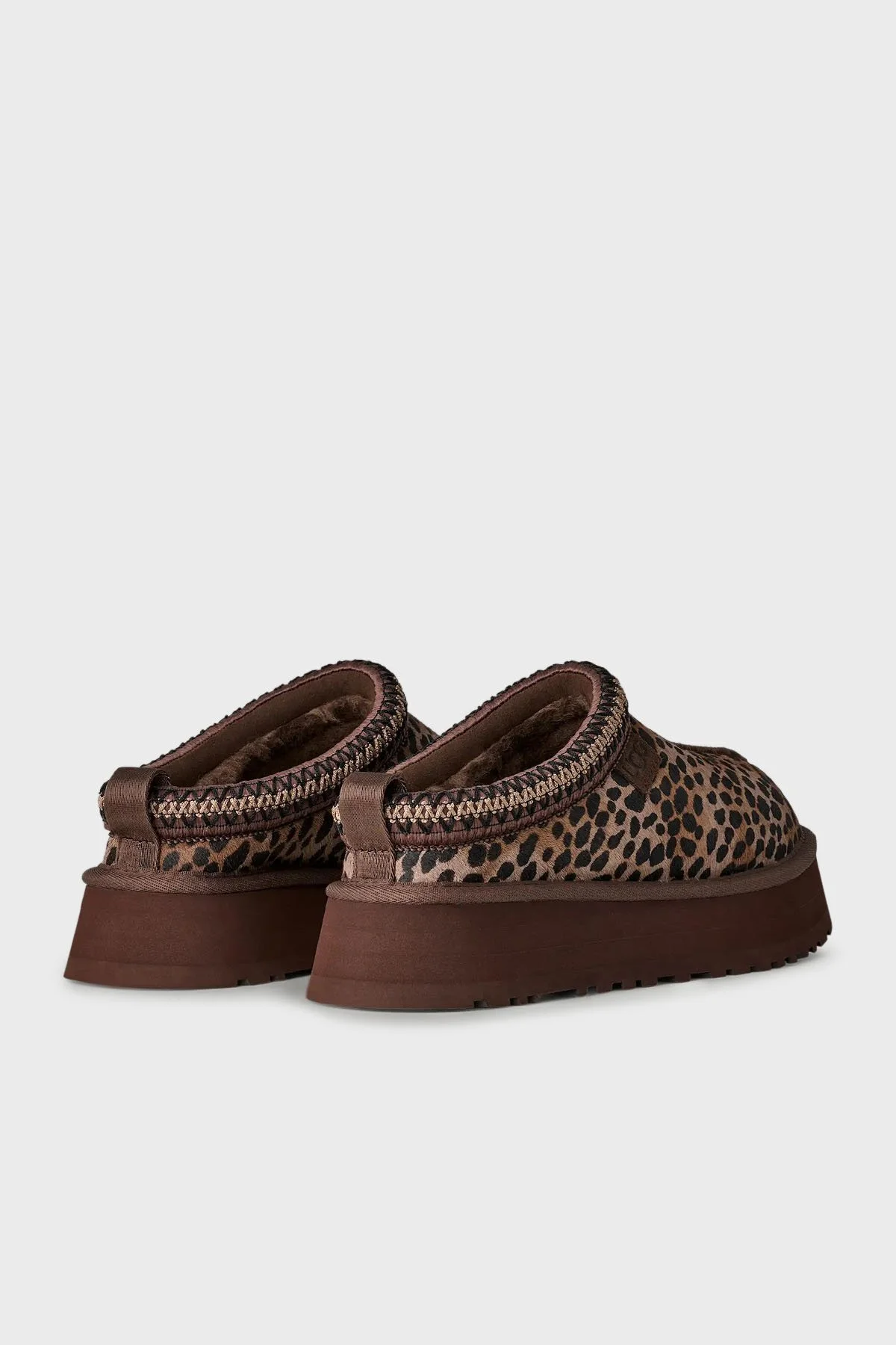 Ugg Benekli Hakiki Deri Kalın Tabanlı İçi Yünlü Bayan Terlik 1178430 LEOPAR - 4