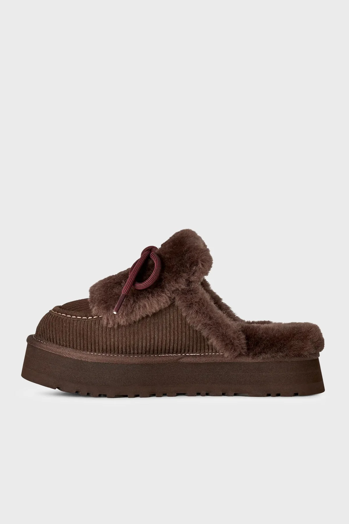 Ugg İçi Kürklü Kalın Tabanlı Süet Kadın Terlik 1180360 Kahve - 3