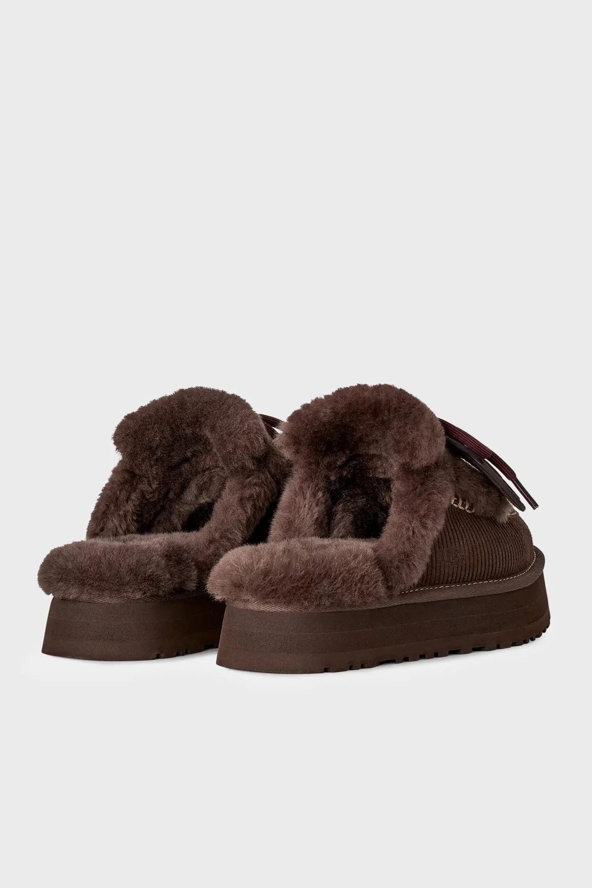 Ugg İçi Kürklü Kalın Tabanlı Süet Kadın Terlik 1180360 Kahve - 4