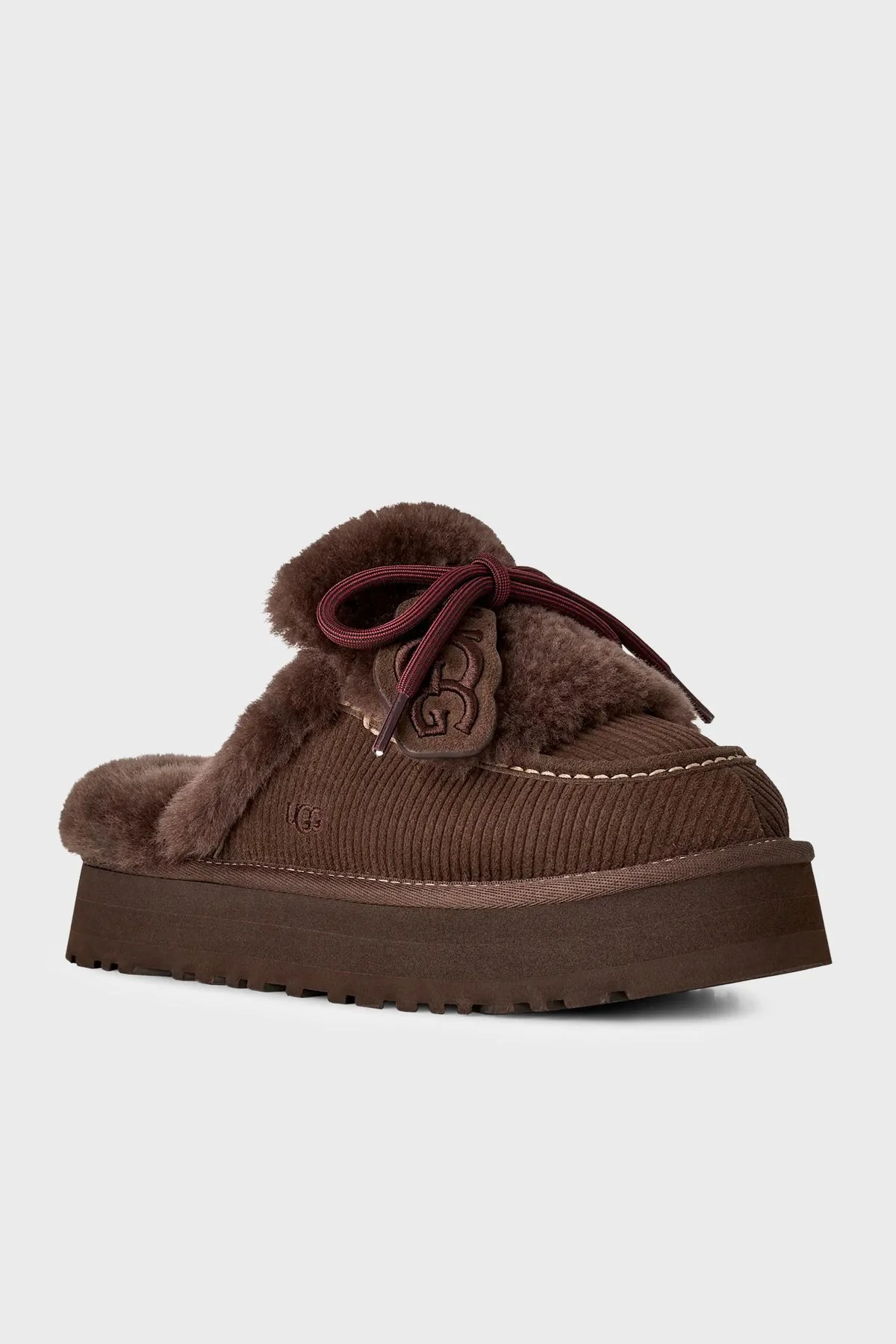 Ugg İçi Kürklü Kalın Tabanlı Süet Kadın Terlik 1180360 Kahve - 5