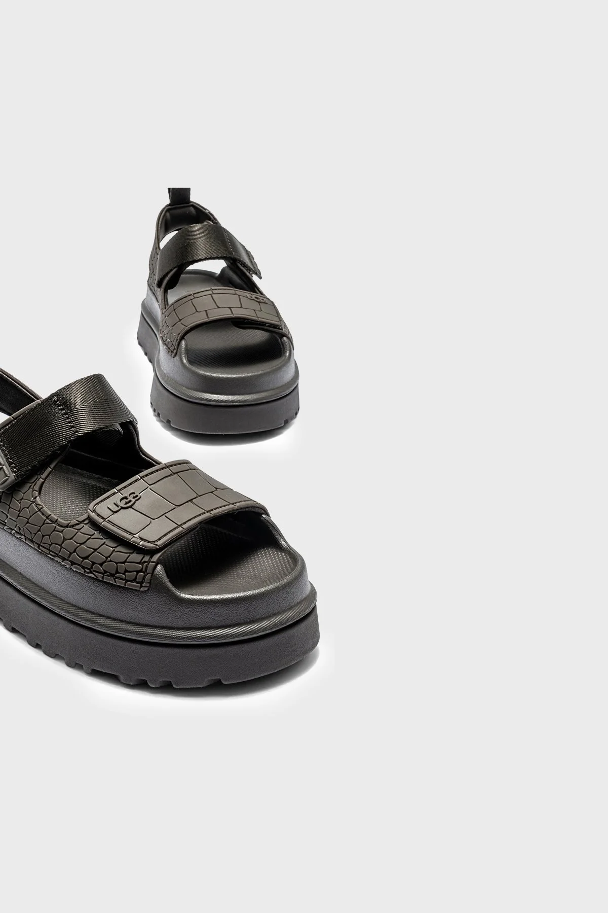 Ugg Kabartmalı Kalın Tabanlı Bayan Sandalet 1175311 ANTRASİT - 3