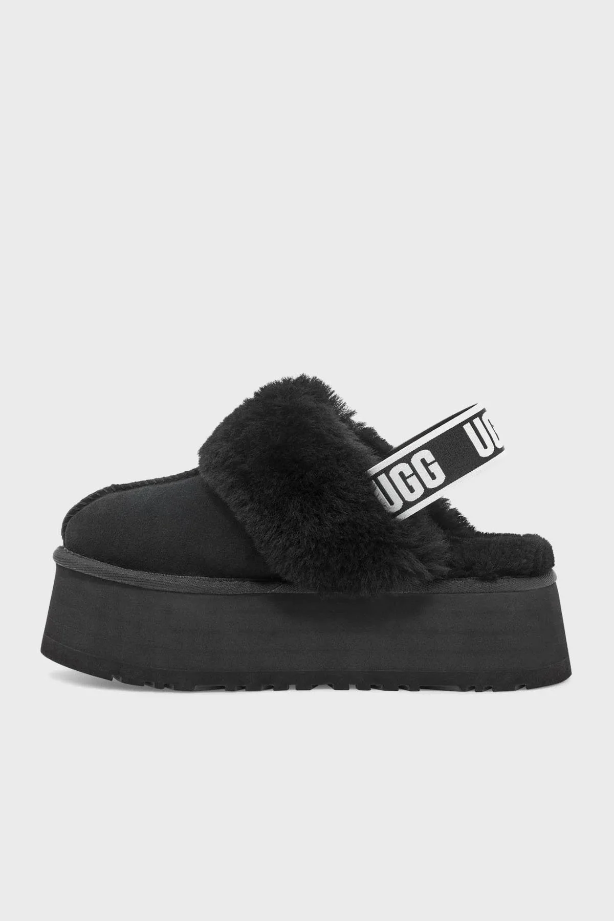 Ugg Kalın Tabanlı Kürklü Süet Bayan Terlik 1113474 SİYAH - 3