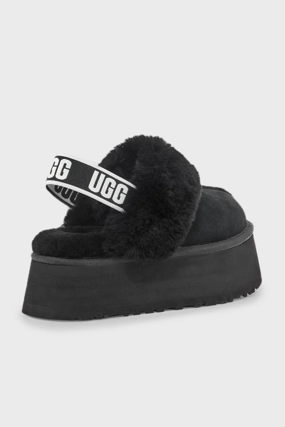 Ugg Kalın Tabanlı Kürklü Süet Bayan Terlik 1113474 SİYAH - 4