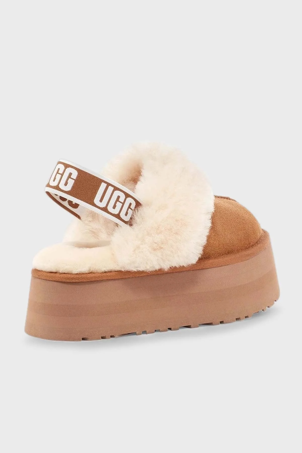 Ugg Kalın Tabanlı Kürklü Süet Bayan Terlik 1113474 TABA - 11