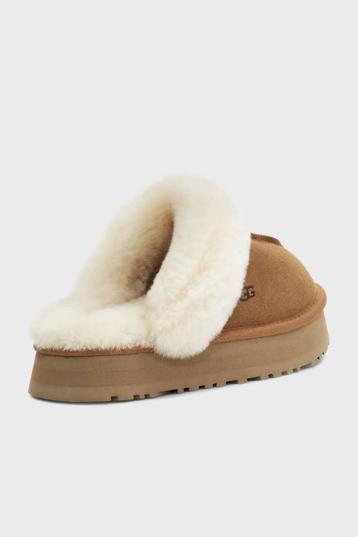 Ugg Kalın Tabanlı Kürklü Süet Bayan Terlik 1122550 TABA - 5