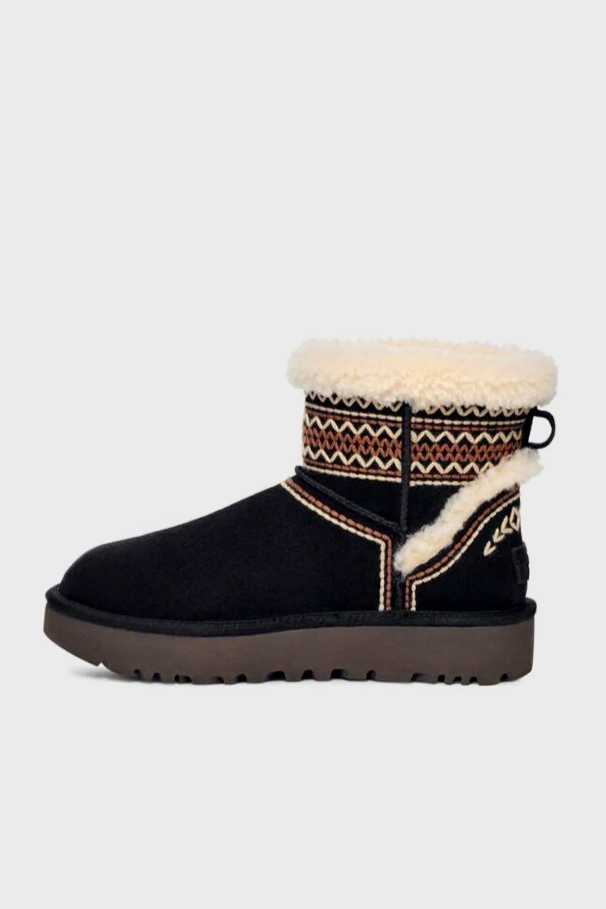 Ugg Klasik Mini Atherson İşlemeli Gerçek Yumuşak Tüylü Süet Bayan Bot 1158281 SİYAH - 3