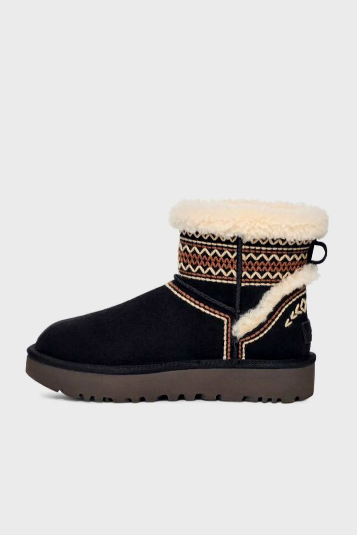 Ugg Klasik Mini Atherson İşlemeli Gerçek Yumuşak Tüylü Süet Kadın Bot 1158281 SİYAH - 3