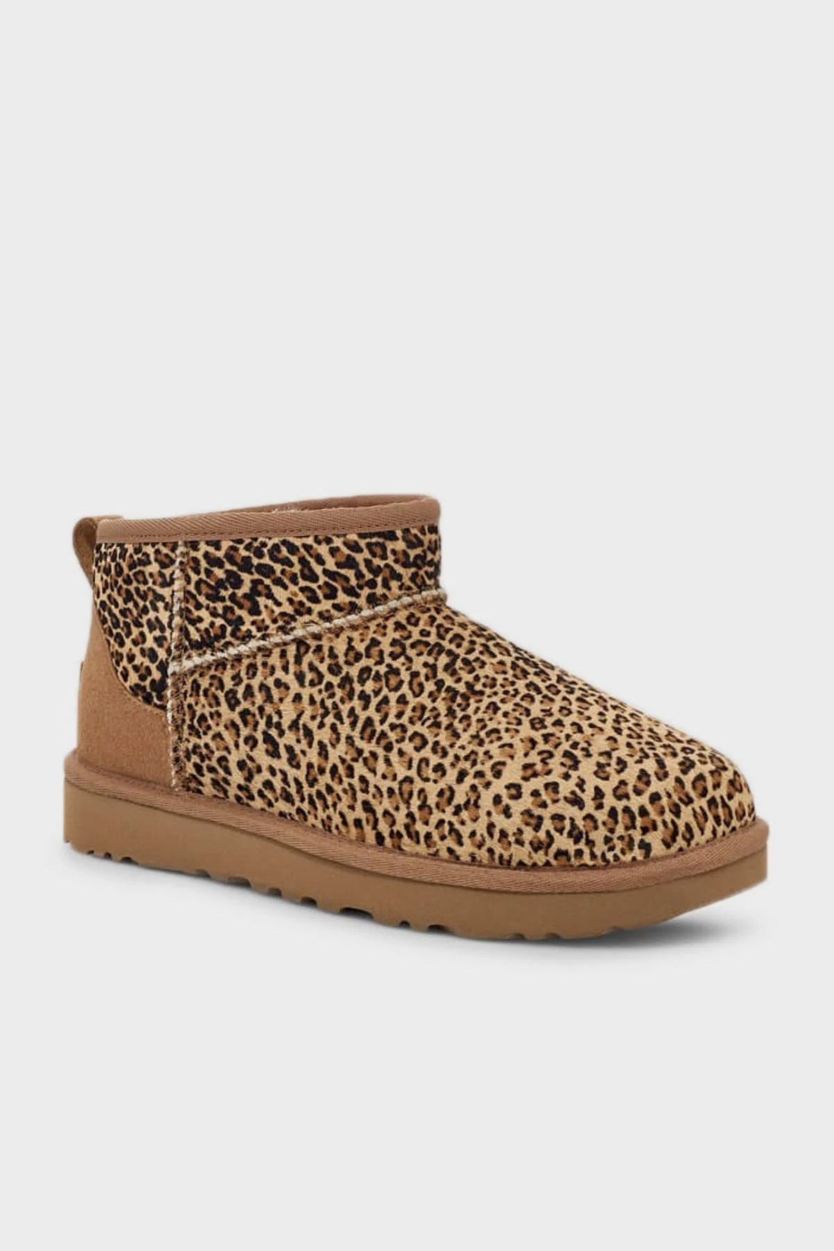 Ugg Leopar Desenli Kalın Astarlı Süet Mini Bayan Bot 1149270 TABA - 2