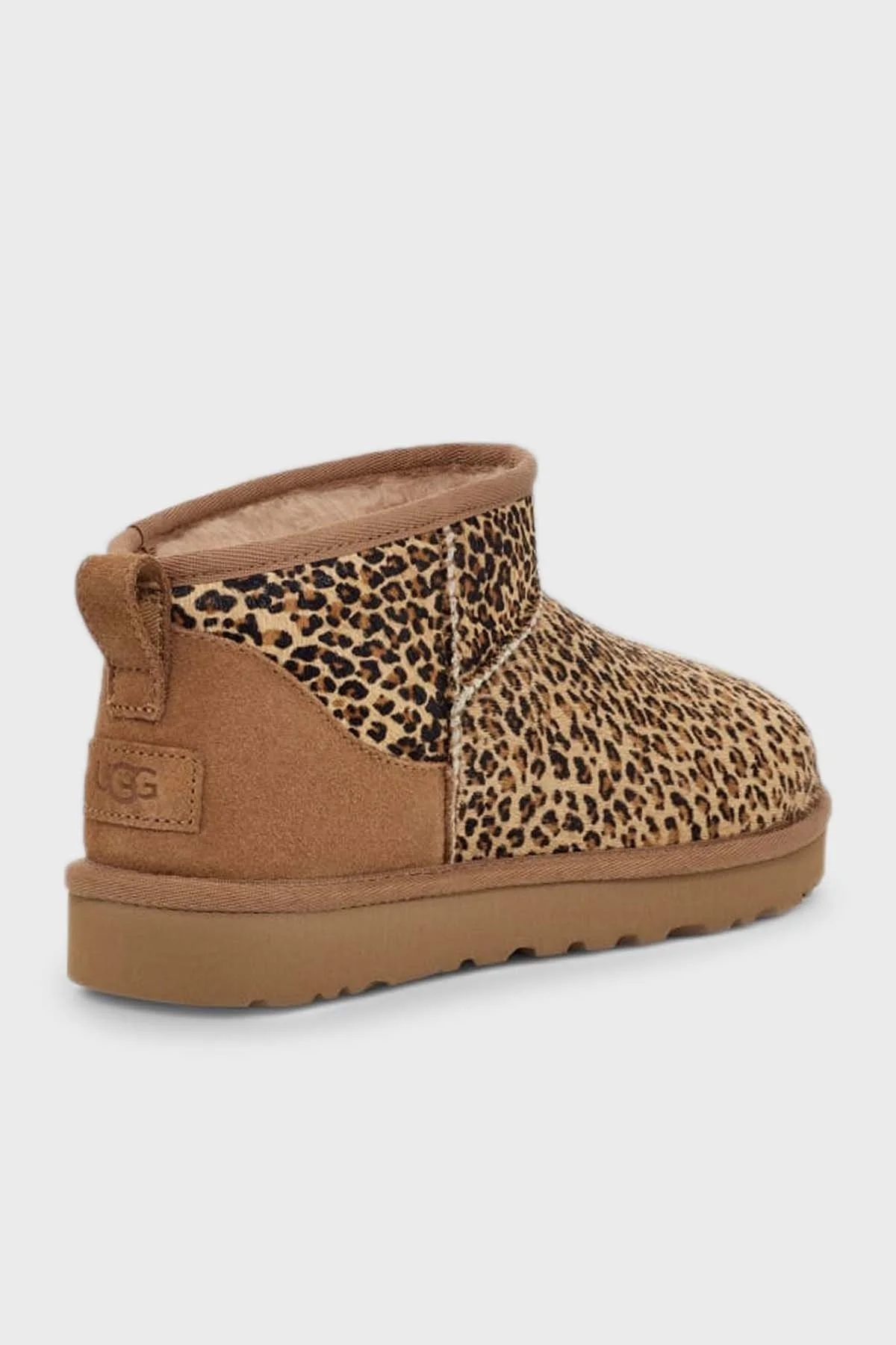 Ugg Leopar Desenli Kalın Astarlı Süet Mini Bayan Bot 1149270 TABA - 4