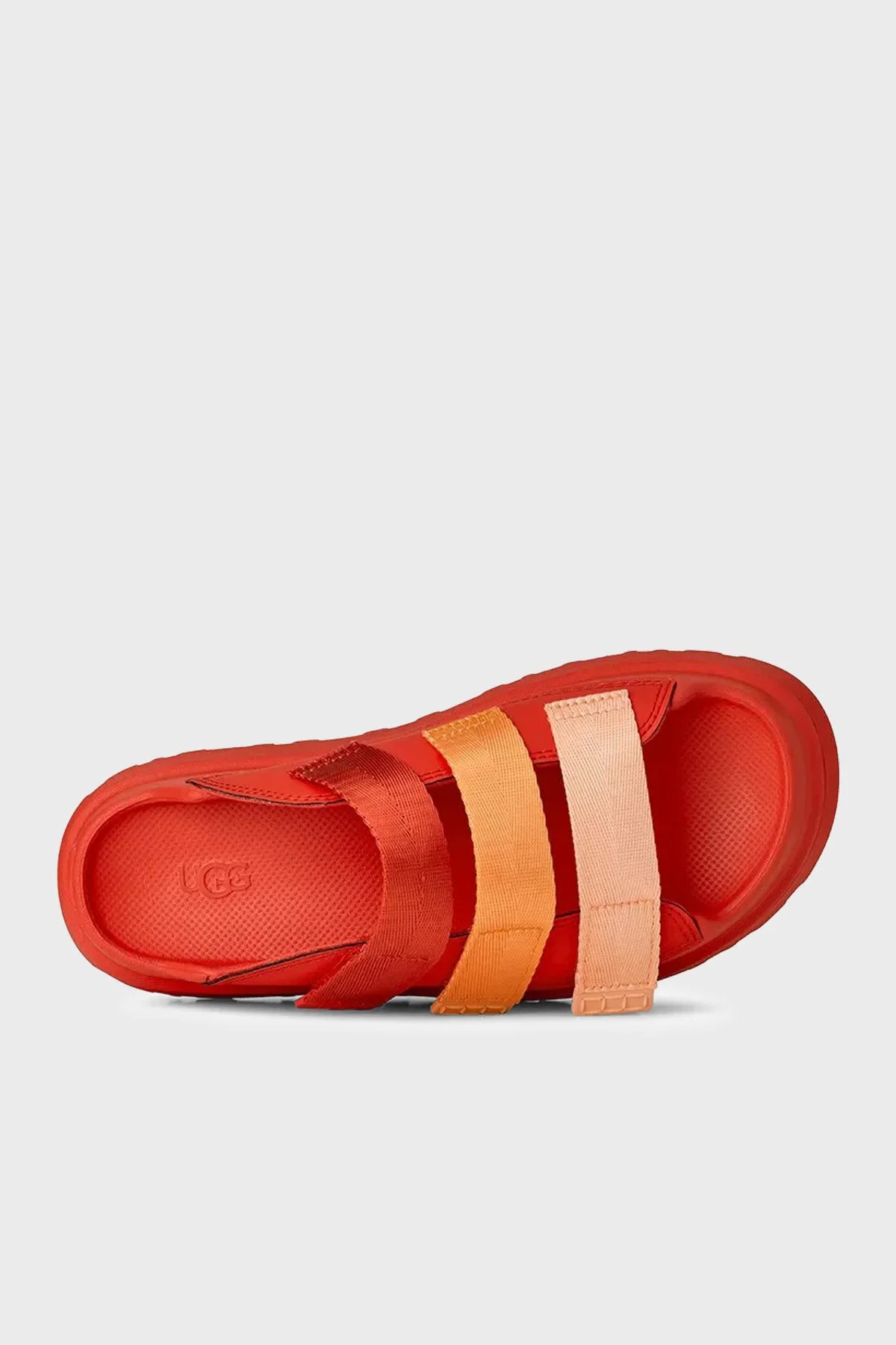 Ugg Logolu 3 Bantlı Cırtlı Kalın Taban Kadın Terlik 1167430 KIRMIZI - 3