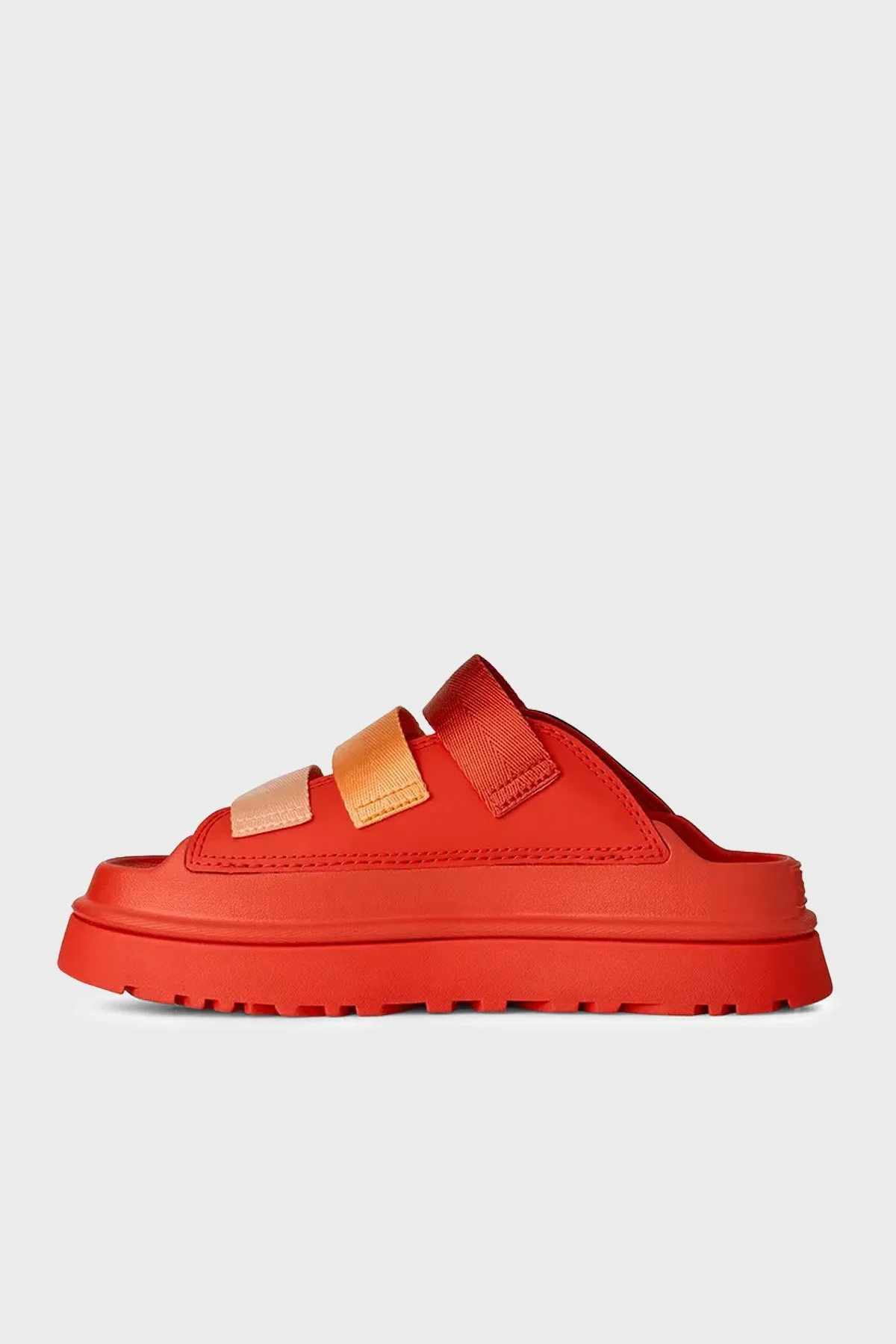 Ugg Logolu 3 Bantlı Cırtlı Kalın Taban Kadın Terlik 1167430 KIRMIZI - 4