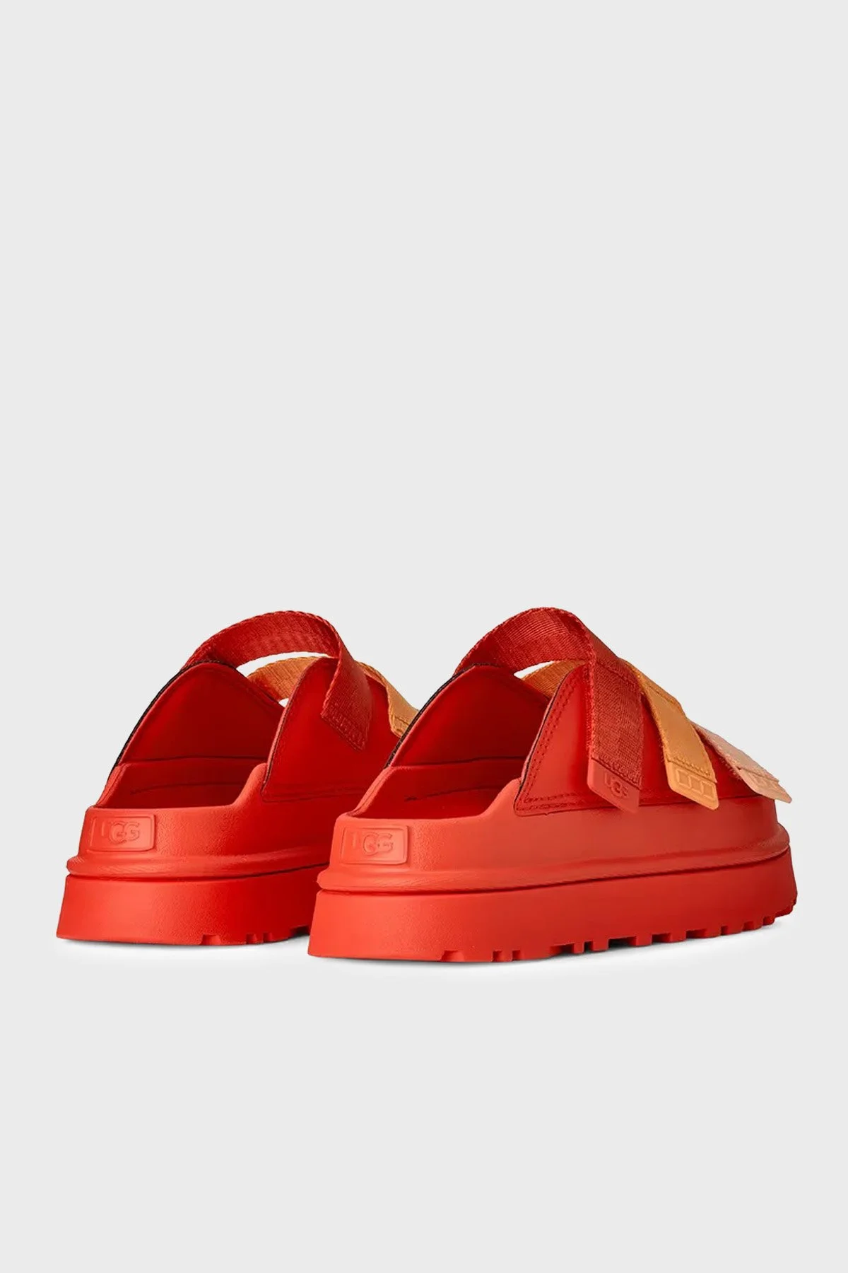 Ugg Logolu 3 Bantlı Cırtlı Kalın Taban Kadın Terlik 1167430 KIRMIZI - 5