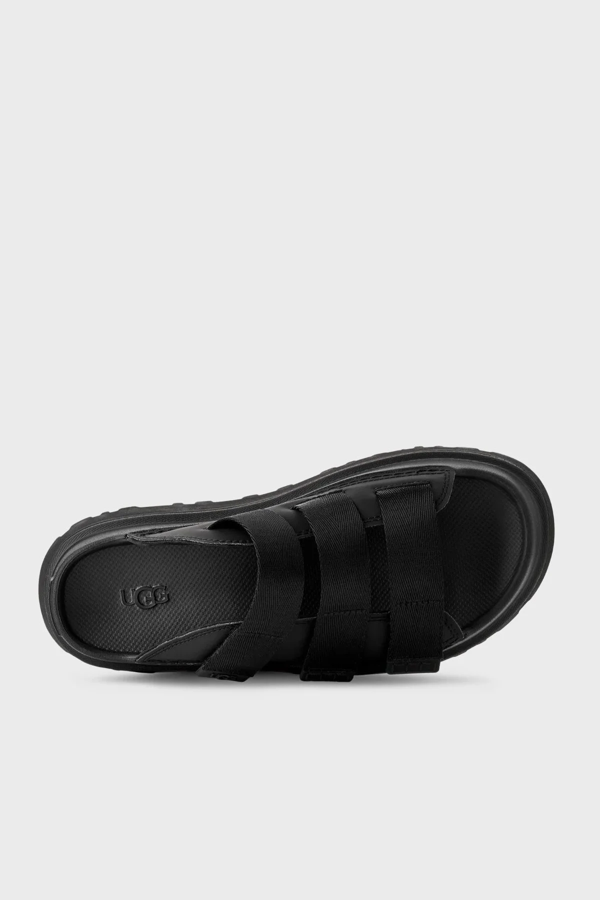 Ugg Logolu 3 Bantlı Cırtlı Kalın Taban Kadın Terlik 1167430 SİYAH - 4