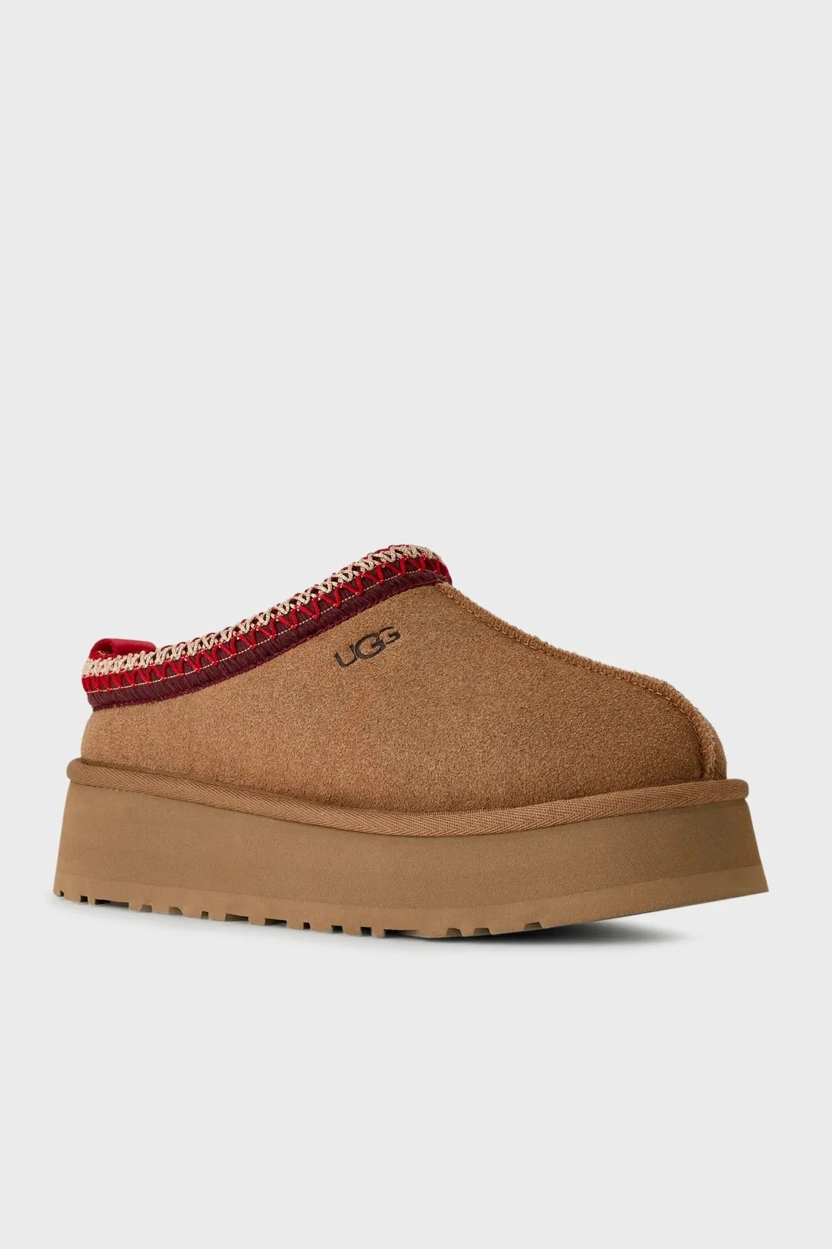 Ugg Logolu Hakiki Deri Paltform Taban Yünlü Süet Bayan Terlik 1174471 TABA - 3