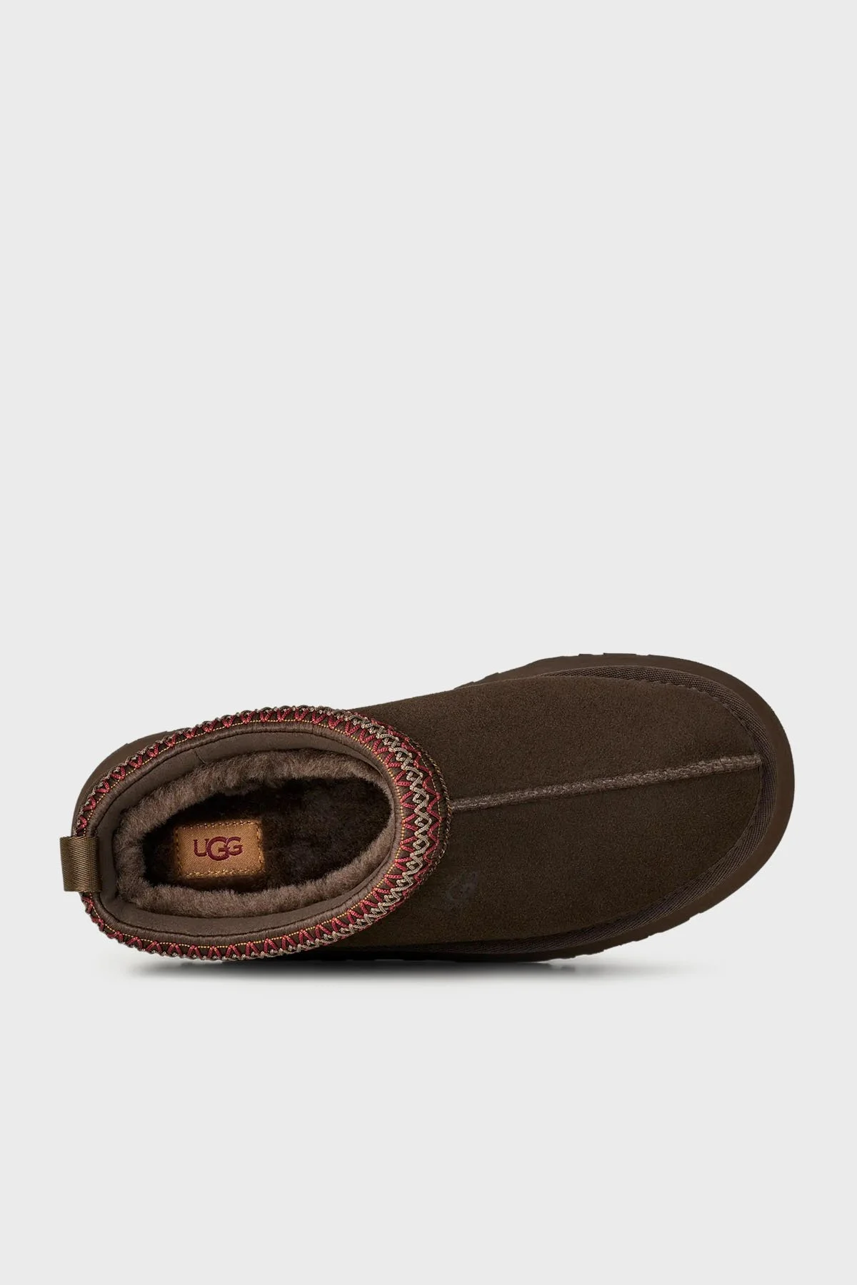 Ugg Logolu Hakiki Deri Platform Taban Yünlü Süet Bayan Terlik 1174471 KAHVE - 5