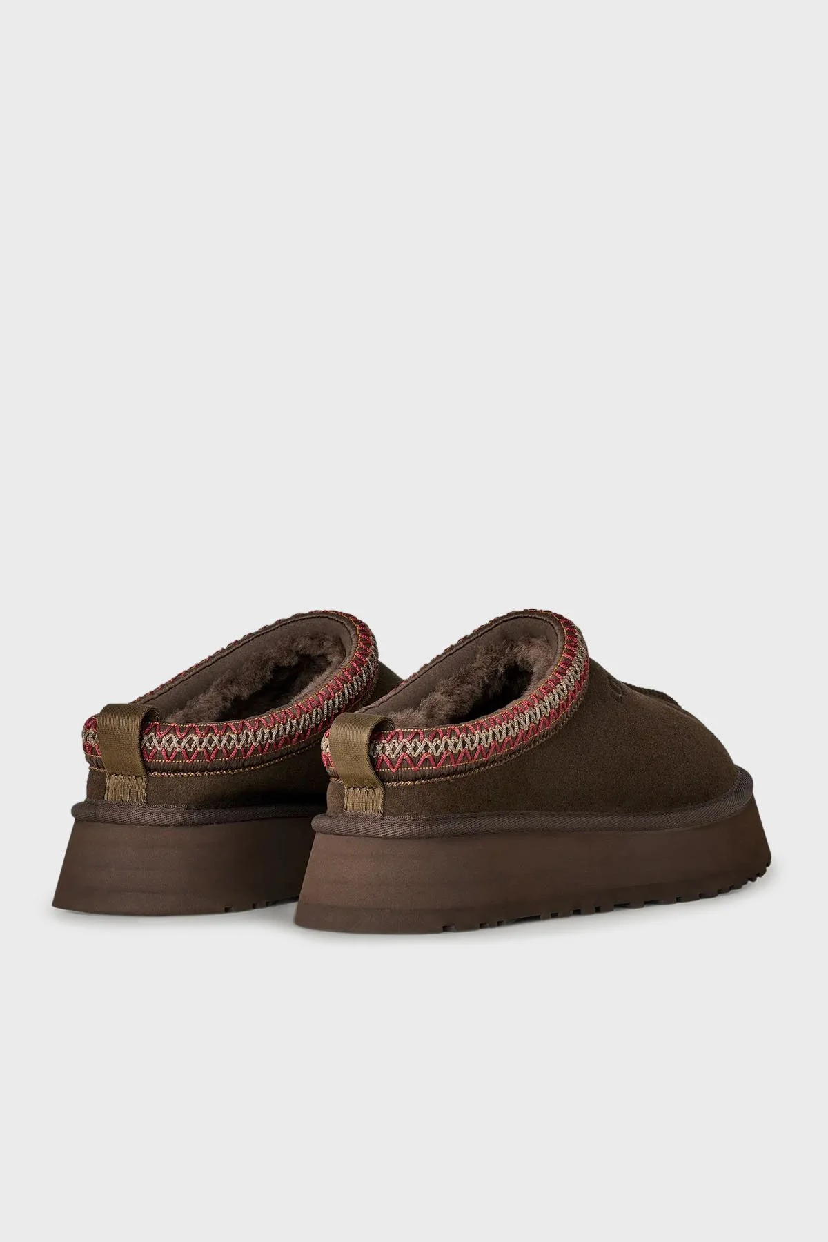 Ugg Logolu Hakiki Deri Platform Taban Yünlü Süet Bayan Terlik 1174471 KAHVE - 6