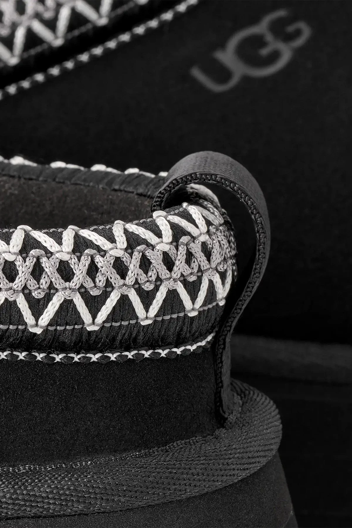 Ugg Logolu Hakiki Deri Platform Taban Yünlü Süet Kadın Terlik 1174471 Siyah - 5