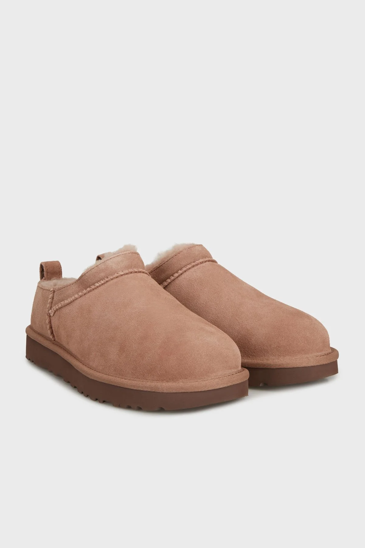 Ugg Logolu Hakiki Deri Suya Dayanıklı Kısa Bilekli Süet Bayan Bot 1173891 PUDRA - 3