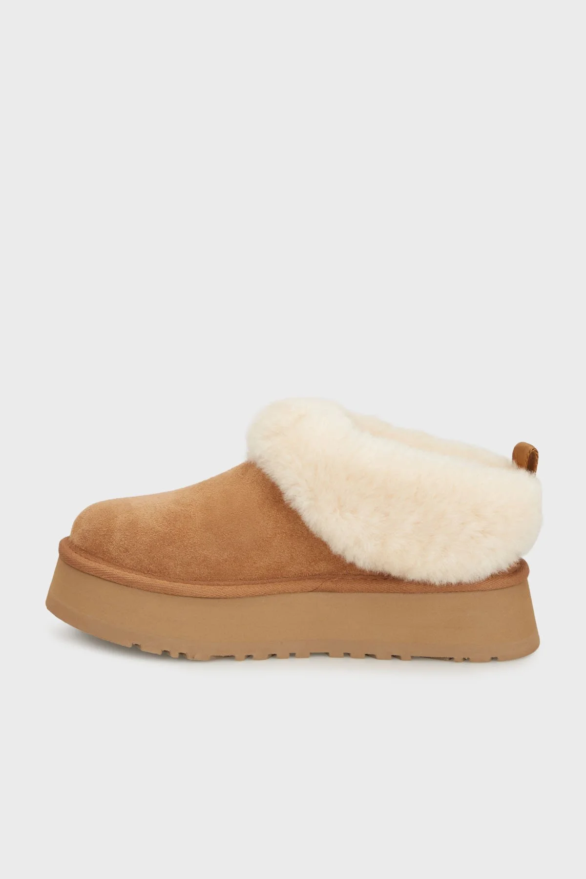 Ugg Logolu Hakiki Deri Ve Yün Karışımlı Kürk Detaylı Süet Kadın Terlik 1171393 TABA - 3