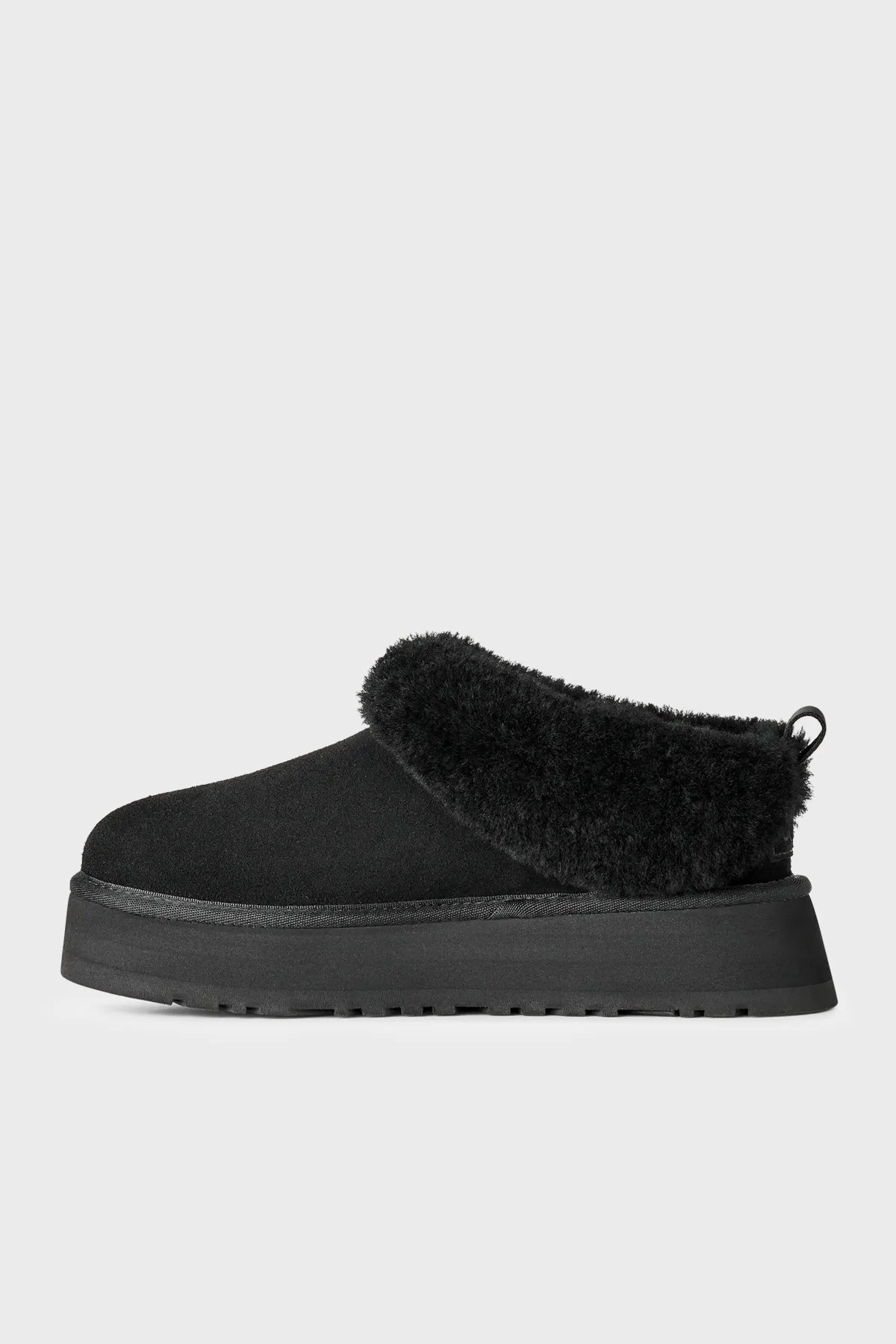 Ugg Logolu Hakiki Deri Ve Yün Karışımlı Kürk Detaylı Süet Kadın Terlik 1171393 Siyah - 3