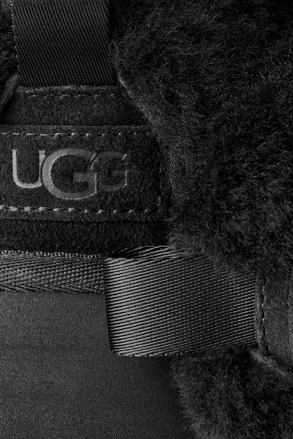 Ugg Logolu Hakiki Deri Ve Yün Karışımlı Kürk Detaylı Süet Kadın Terlik 1171393 Siyah - 5