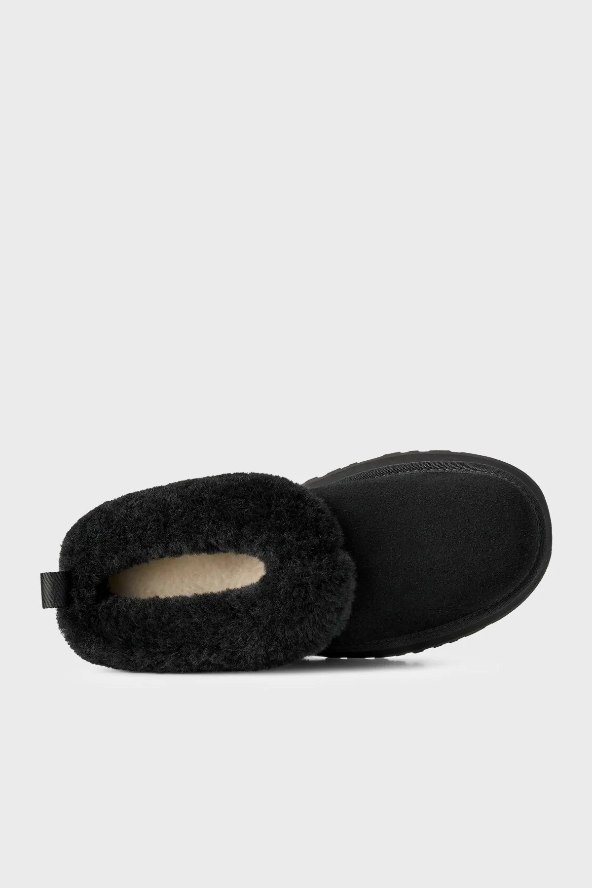 Ugg Logolu Hakiki Deri Ve Yün Karışımlı Kürk Detaylı Süet Kadın Terlik 1171393 Siyah - 6