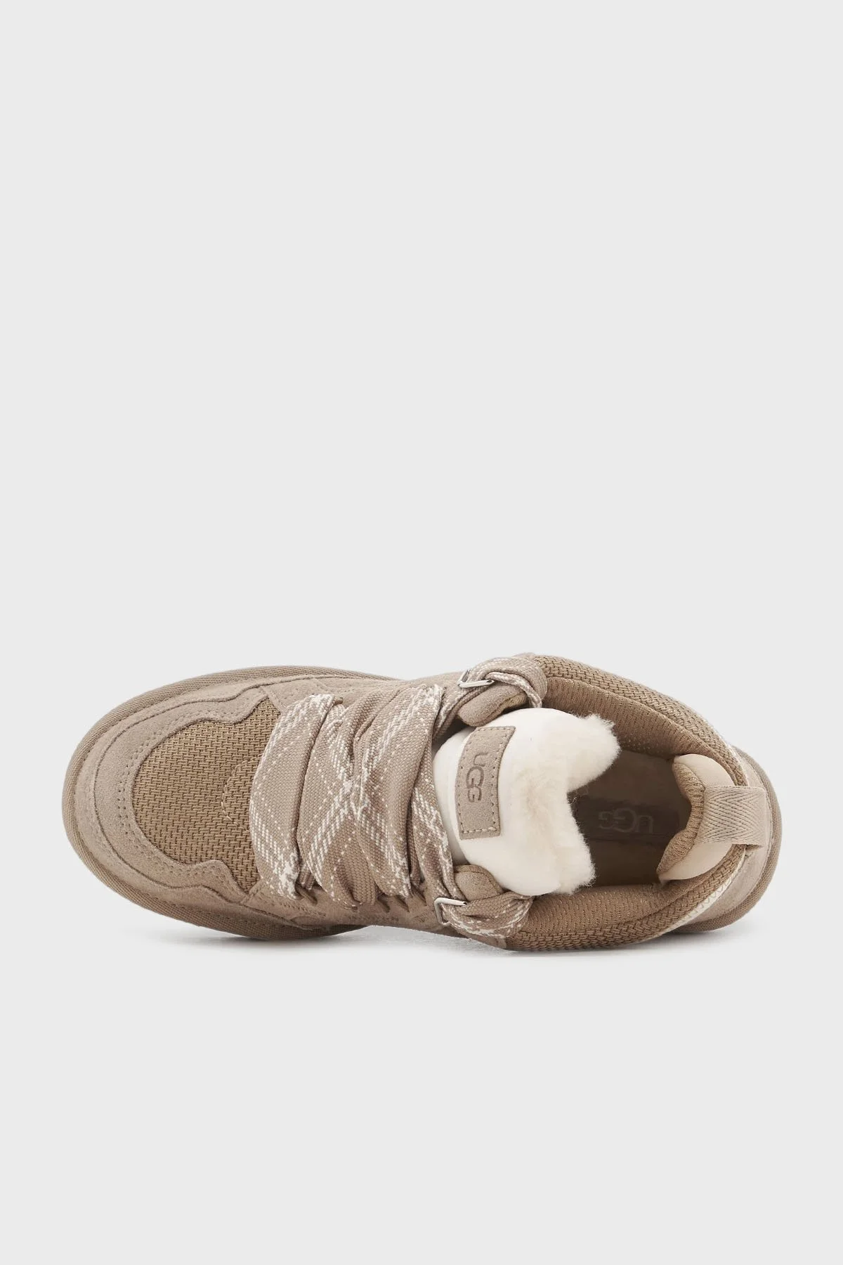 Ugg Logolu Hakiki Deri Yünlü Bilekli Sneaker Kadın Ayakkabı 1144032 KUM - 5