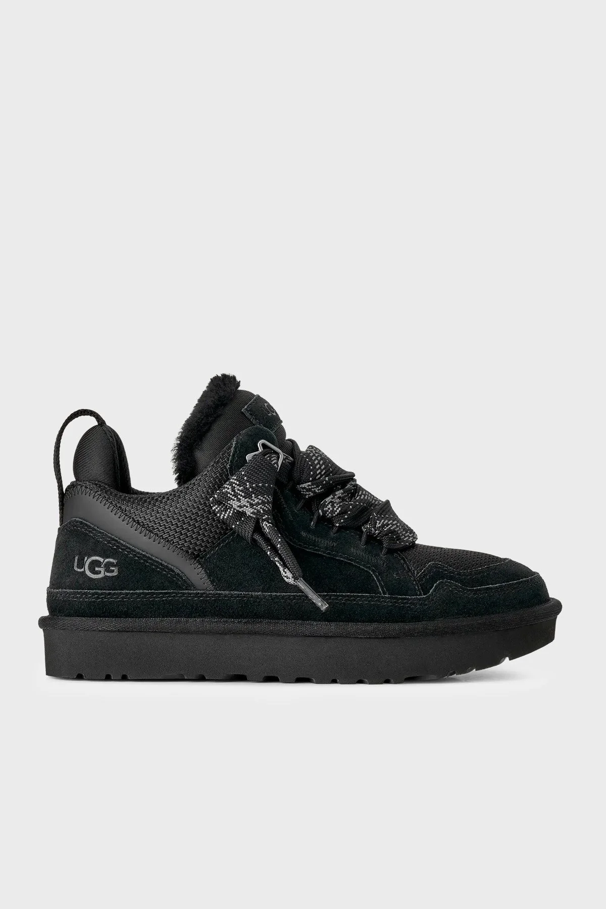Ugg Logolu Hakiki Deri Yünlü Bilekli Sneaker Kadın Ayakkabı 1144032 Siyah - 1
