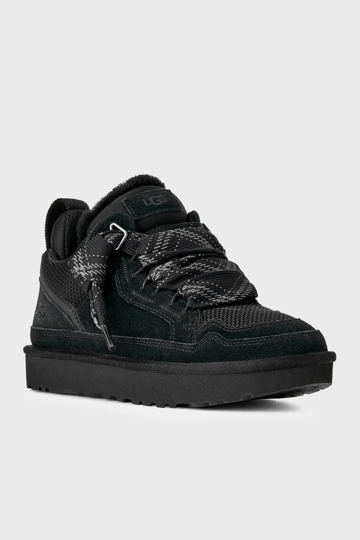 Ugg Logolu Hakiki Deri Yünlü Bilekli Sneaker Kadın Ayakkabı 1144032 Siyah - 2