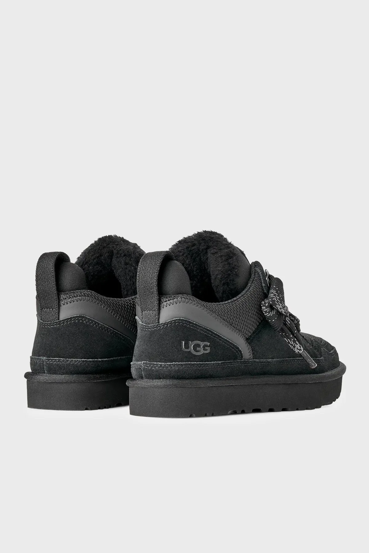 Ugg Logolu Hakiki Deri Yünlü Bilekli Sneaker Kadın Ayakkabı 1144032 Siyah - 4