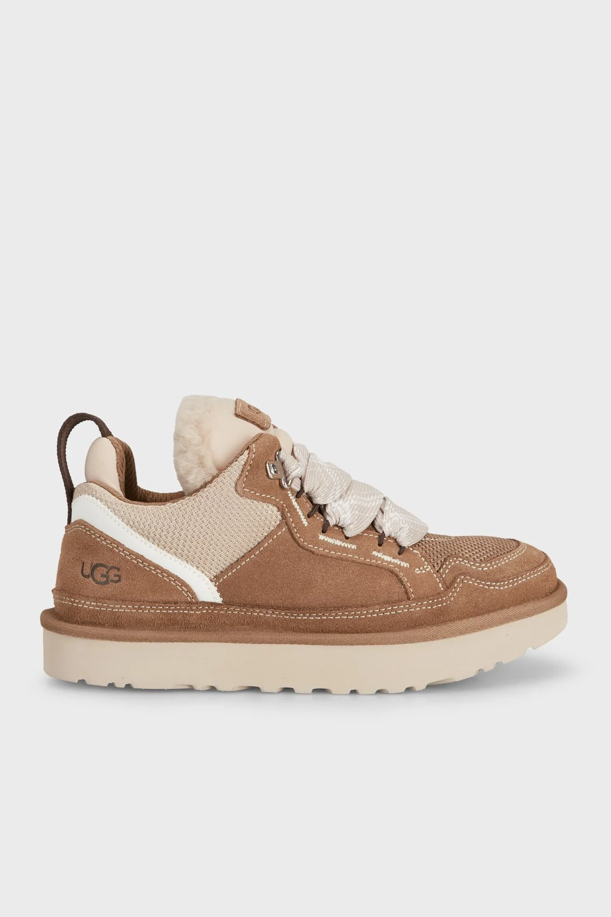 Ugg Logolu Hakiki Deri Yünlü Bilekli Sneaker Kadın Ayakkabı 1144032 Vizon - 1