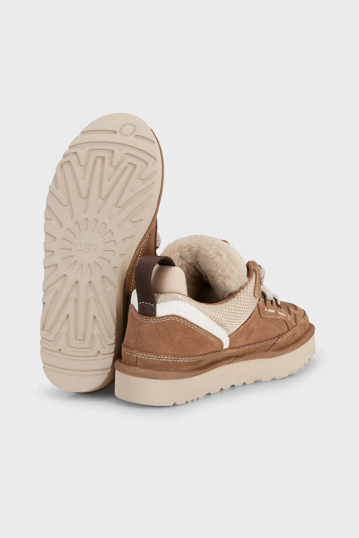 Ugg Logolu Hakiki Deri Yünlü Bilekli Sneaker Kadın Ayakkabı 1144032 Vizon - 5