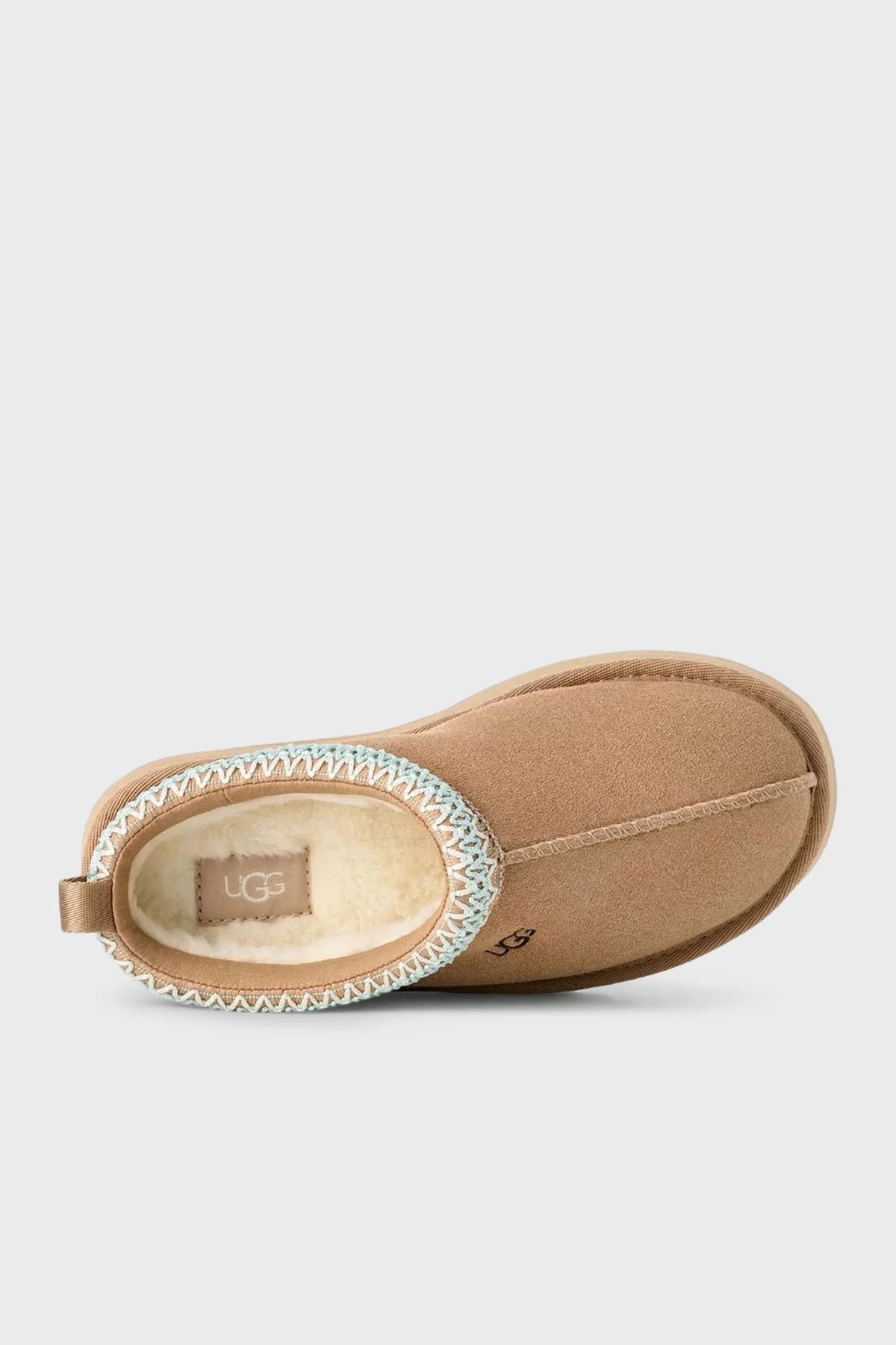 Ugg Logolu Hakiki Deri Yünlü Süet Bayan Terlik 1143776K KUM - 3